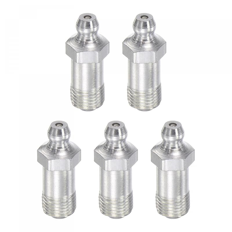 Engraxadeira reta de aço com rosca métrica M10 x 1 mm uxcell, kit com 5 peças