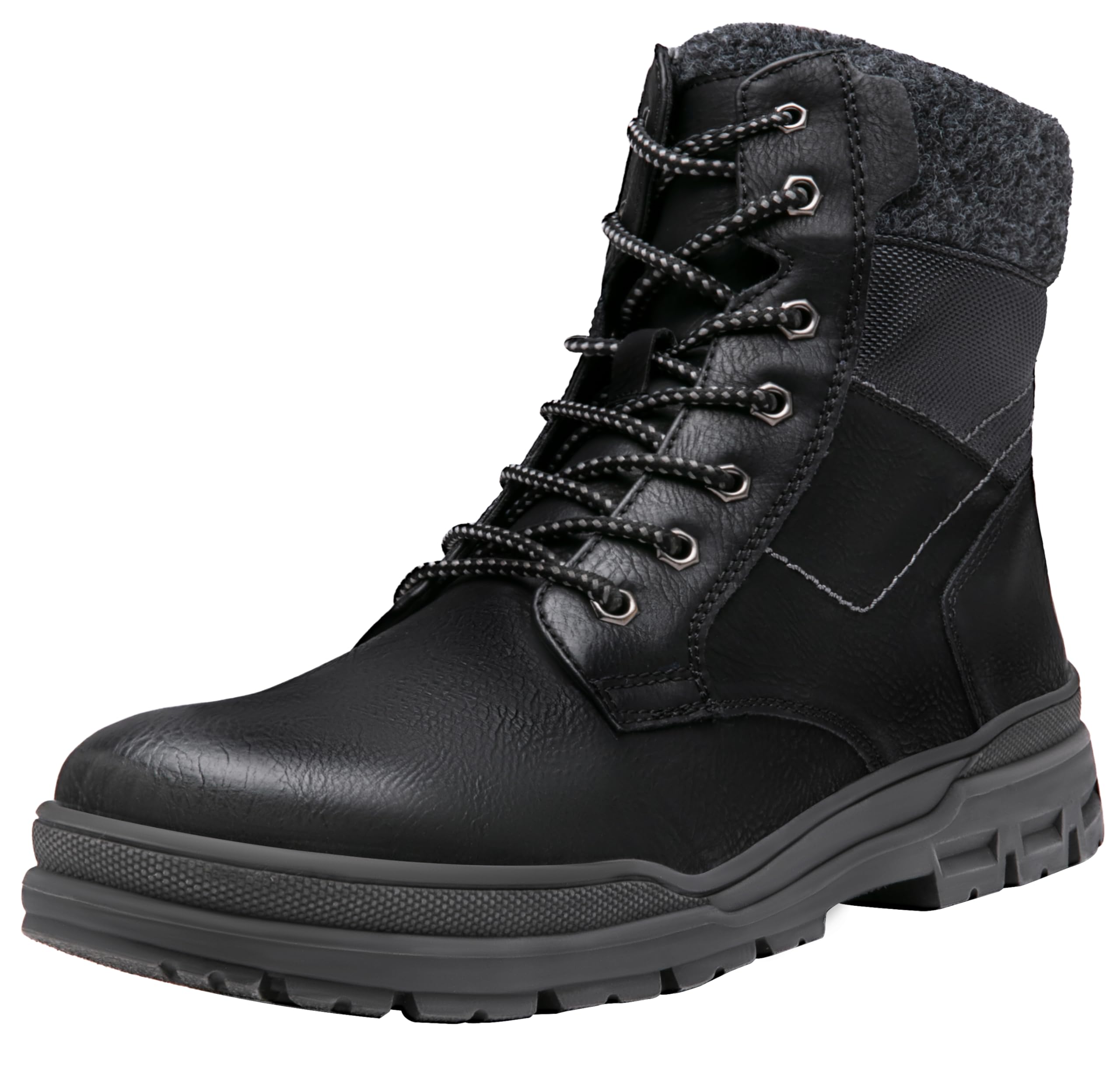 Jousen Men's Waterproof Snow Boots Black Insulated Winter Boot for Men Cold