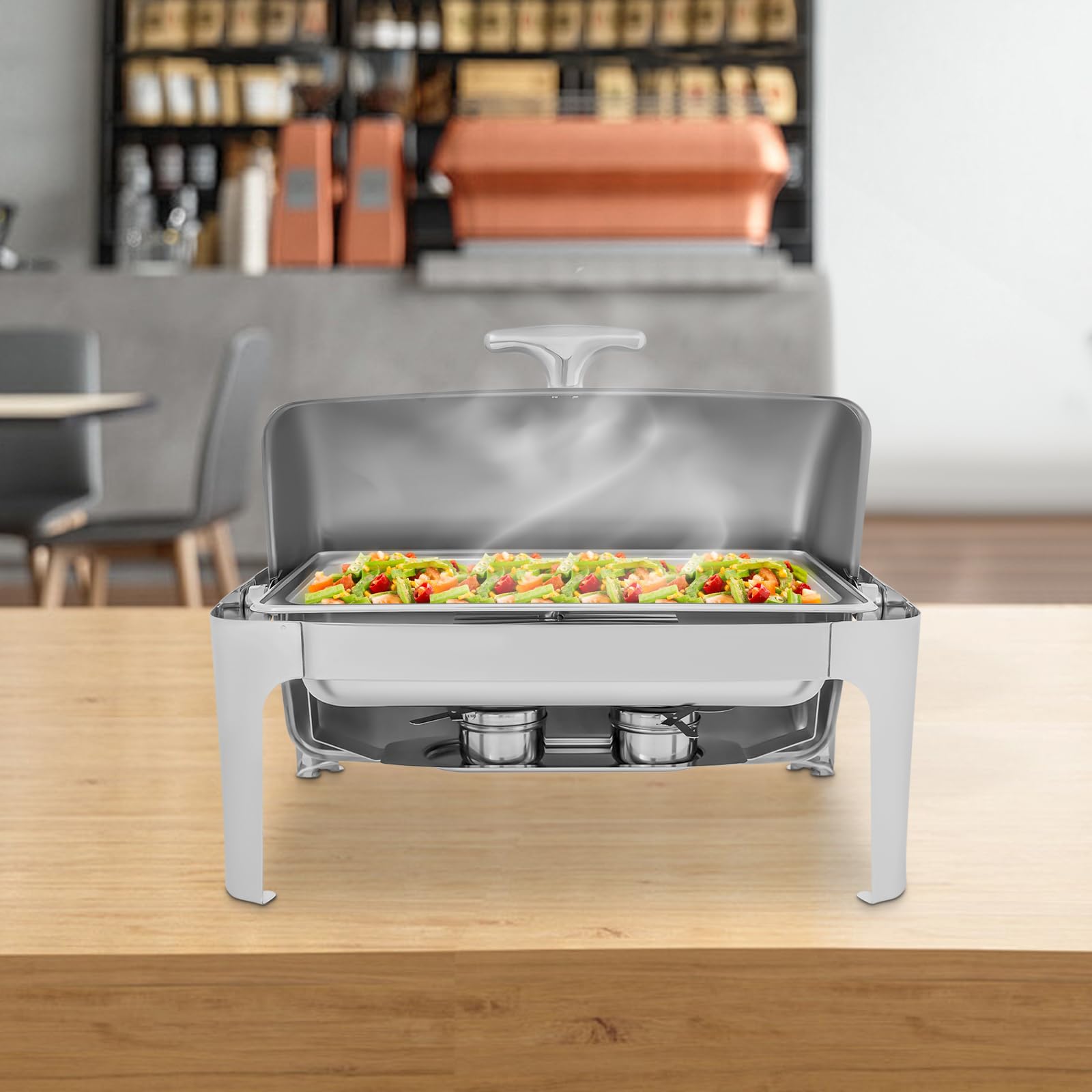 Scaldavivande in acciaio inox 201, scaldavivande elettrico per buffet per feste, catering e cene di famiglia, struttura robusta con grande capacità, facile da pulire per l'uso quotidiano, ideale per