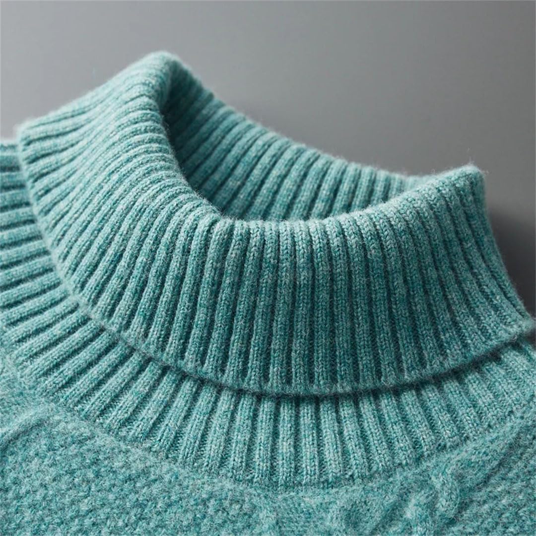 Suéteres De Cuello Alto para Hombre Jersey De Punto De Lana Tops Sueltos De Manga Larga