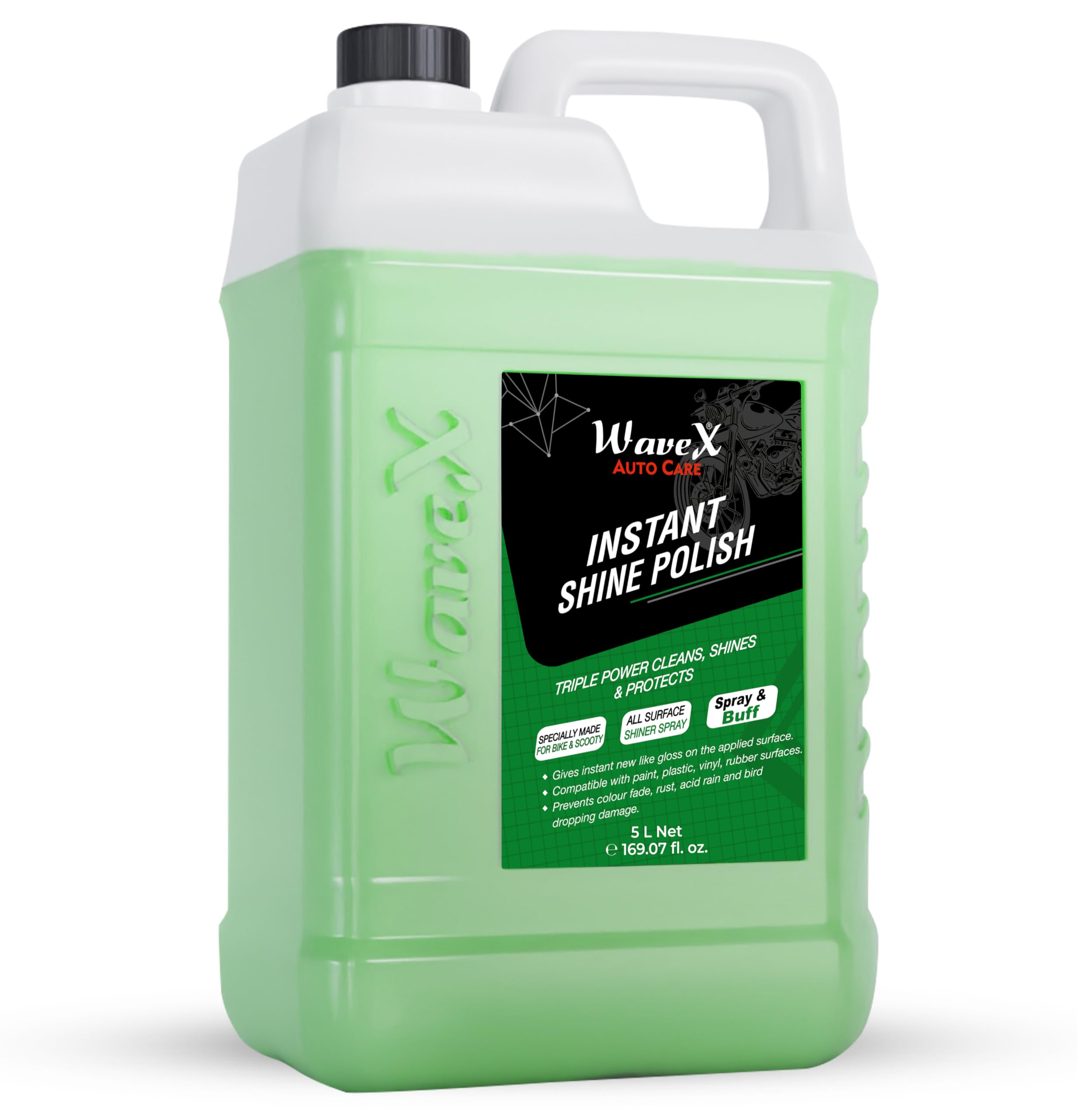 Wavex Instant Shine Bike Polish (5L) | All in One Bike Polish for Restoring Showroom Look of Bikes & Scooters