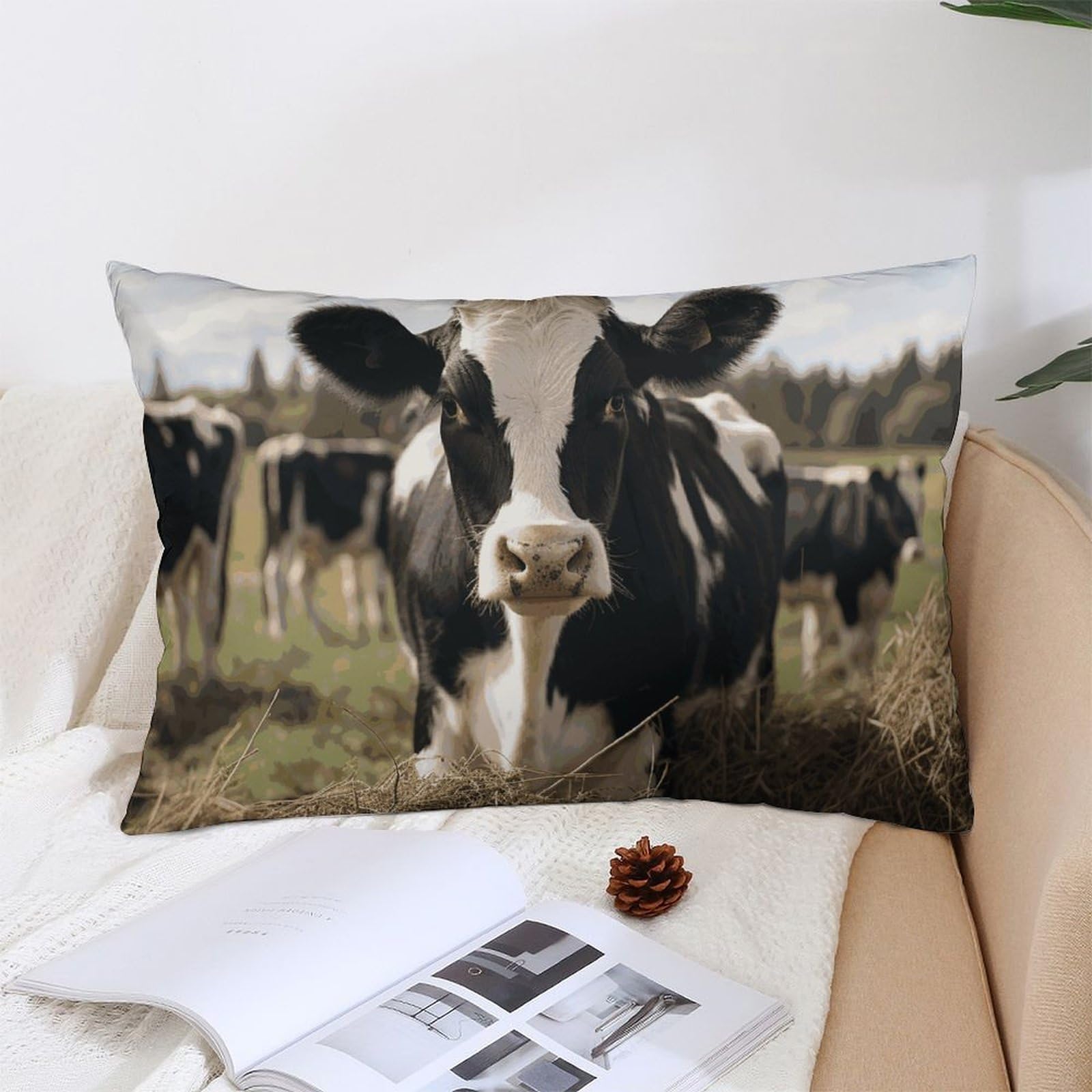 NTVOWPZO Decoration Throw Pillow Covers 12 "x20 Pillowcases Covers Cute Cows Soft Pillowcases Modern Farmhouse Home Decor Sofa Cushions Covers for Couch Bed Living Room