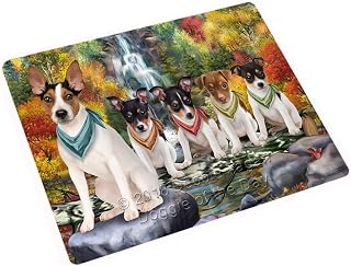 Scenic Waterfall Rat Terriers Dog Large Refrigerator/Dishwasher Magnet RMAG72054 (11.5" x 17.6")