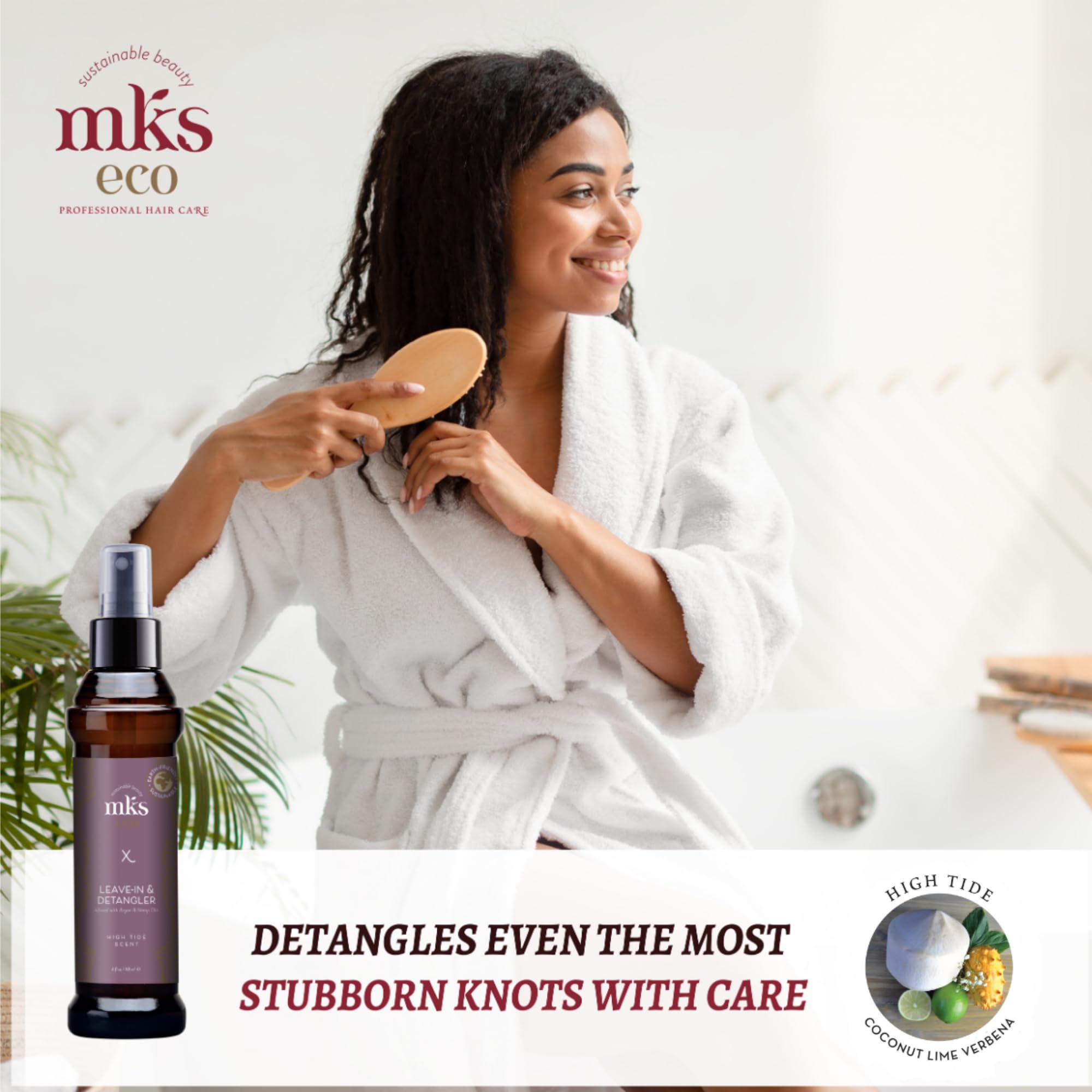 MKS eco X - Leave-In Treatment & Detangler - Moroccan Argan Oil, Hemp Seed Oil - Vegan & Cruelty Free | UNDER 3500 | 3