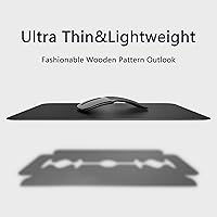 Vista 4 de Alfombrilla de mouse dura, alfombrilla de mouse de piel sintética ultra fina con textura de madera, base de goma antideslizante impermeable