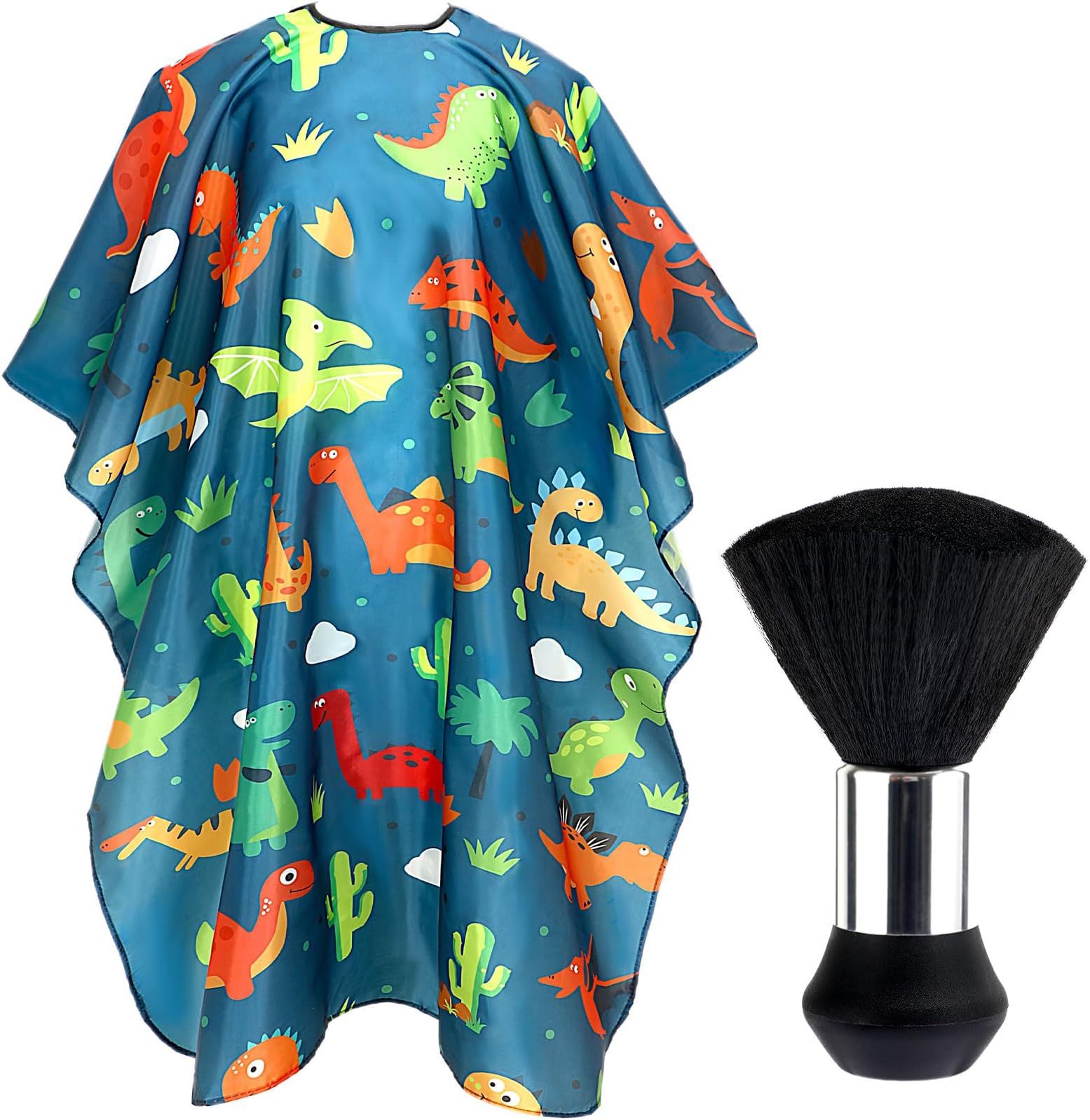 FEBSNOWKids Hair Cutting Cape,Professional Kids Barber Cape and Neck Duster Brush Cartoon Hairdresser Apron with Adjustable Closure for Children Salon Barber Supplies for Kids & Adults 55x39 Inches