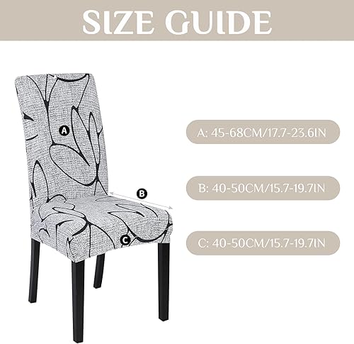 Miniatura 2 de Fundas para sillas de comedor (juego de 6 fundas elásticas para sillas de comedor de elastano, fundas para sillas de cocina, extraíbles y lavables,