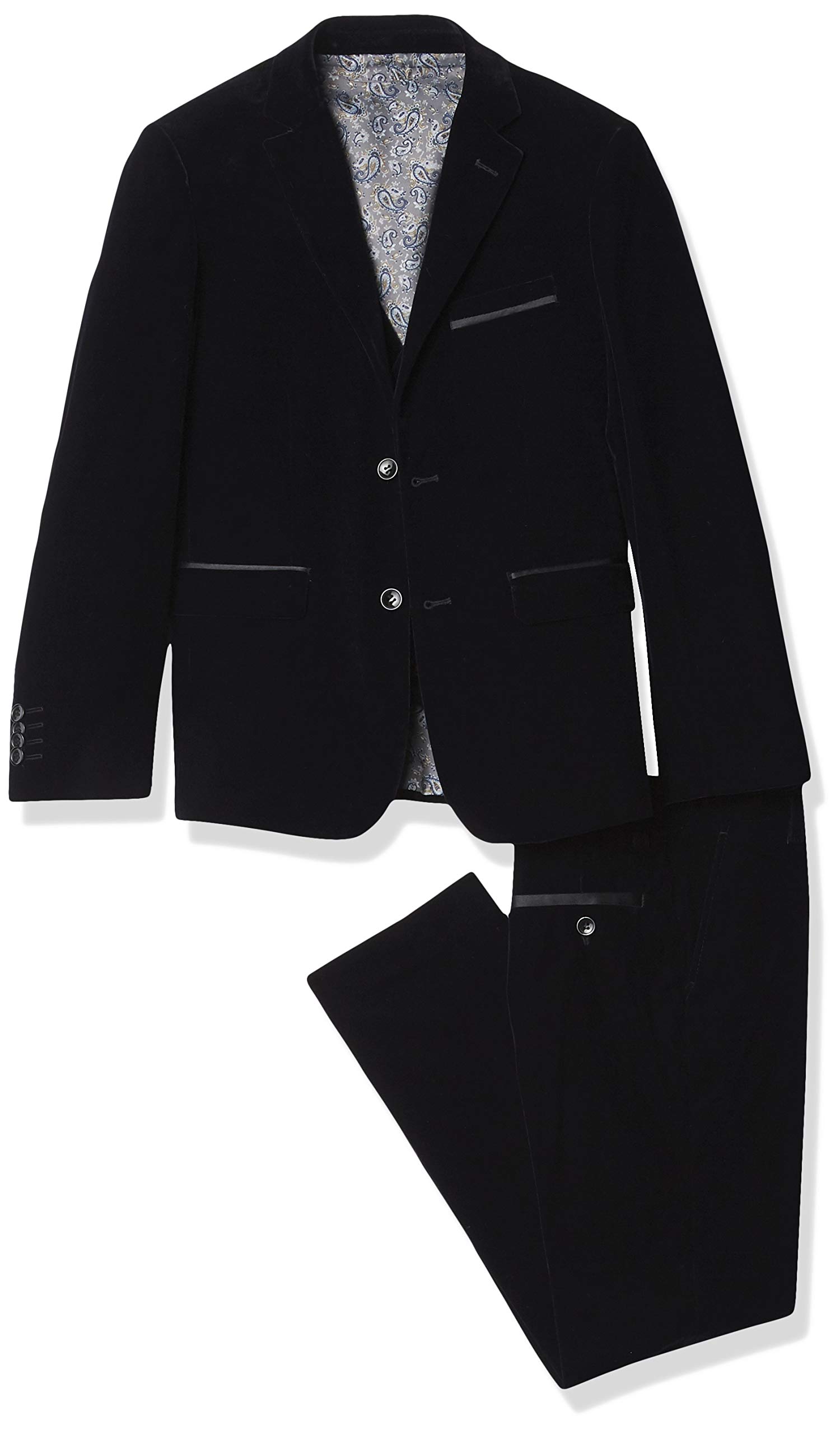 Isaac Mizrahi boys Slim Fit 3 Piece Velvet Suit Business Suit Pants Set
