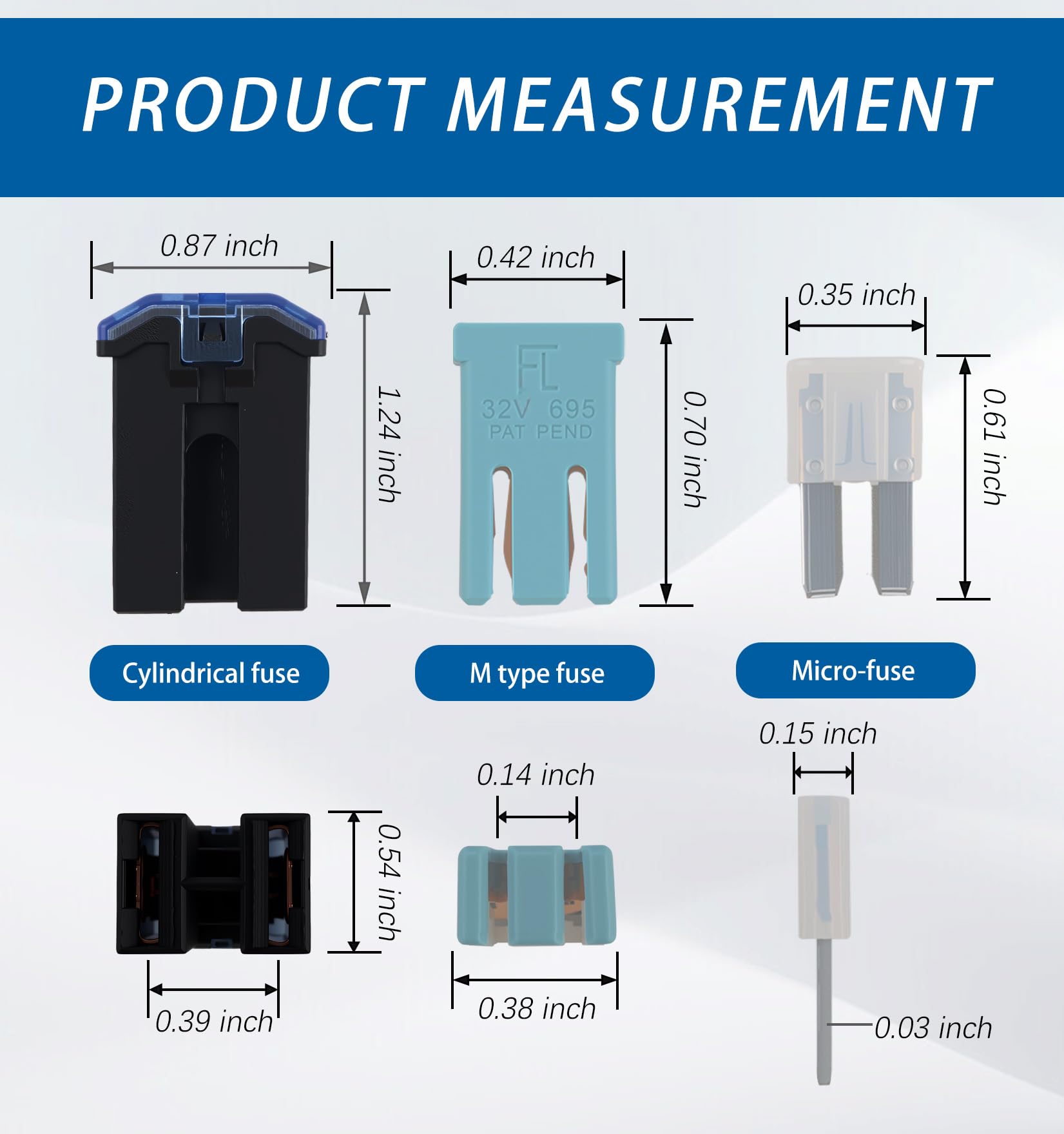 Kit surtido de 17 microfusibles para coche OEM #68100731AB, mini kit de fusibles con extractor de fusibles que incluye 5A/7.5A/10A/15A/20A/25A/30A/60A/80A, kits surtidos de fusibles de coche