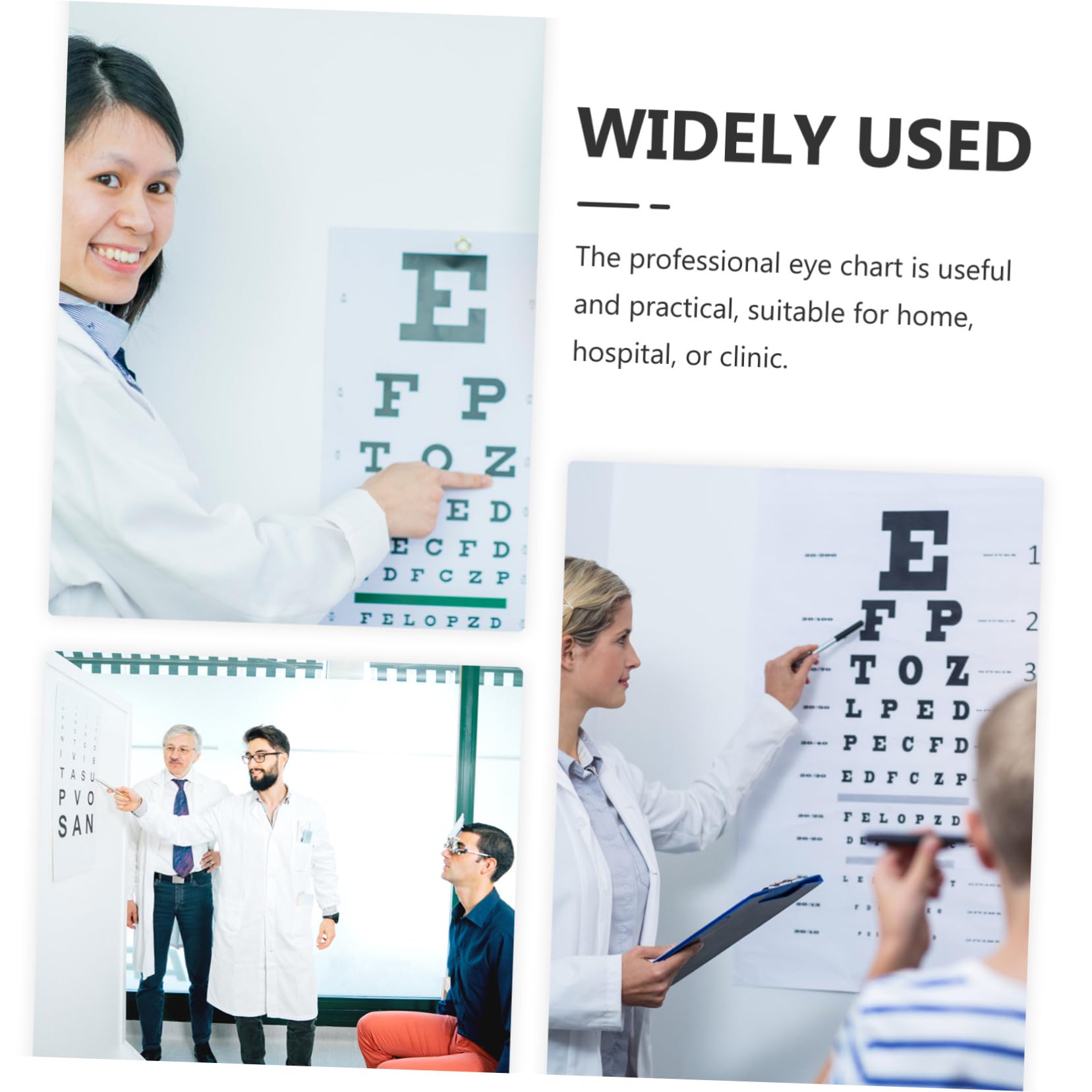 VILLFUL Visual Testing Chart Plastic Test Eye Vision Test Chart Standard Visual Test Chart