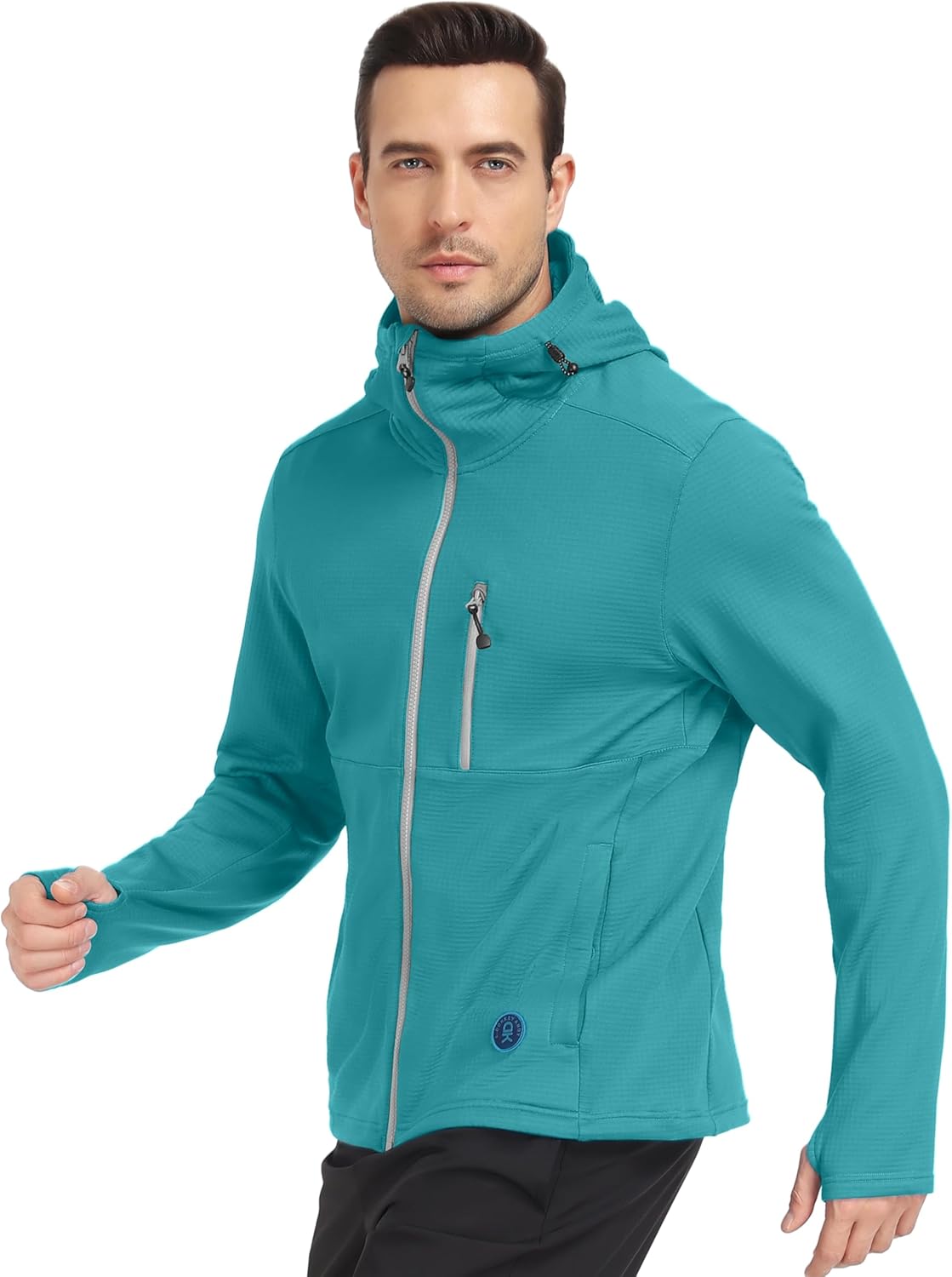 Little Donkey Andy Men's Winter Lightweight Warm Fleece Running Jacket Breathable Hooded Thermal Jacket with Thumb Holes - Image 7