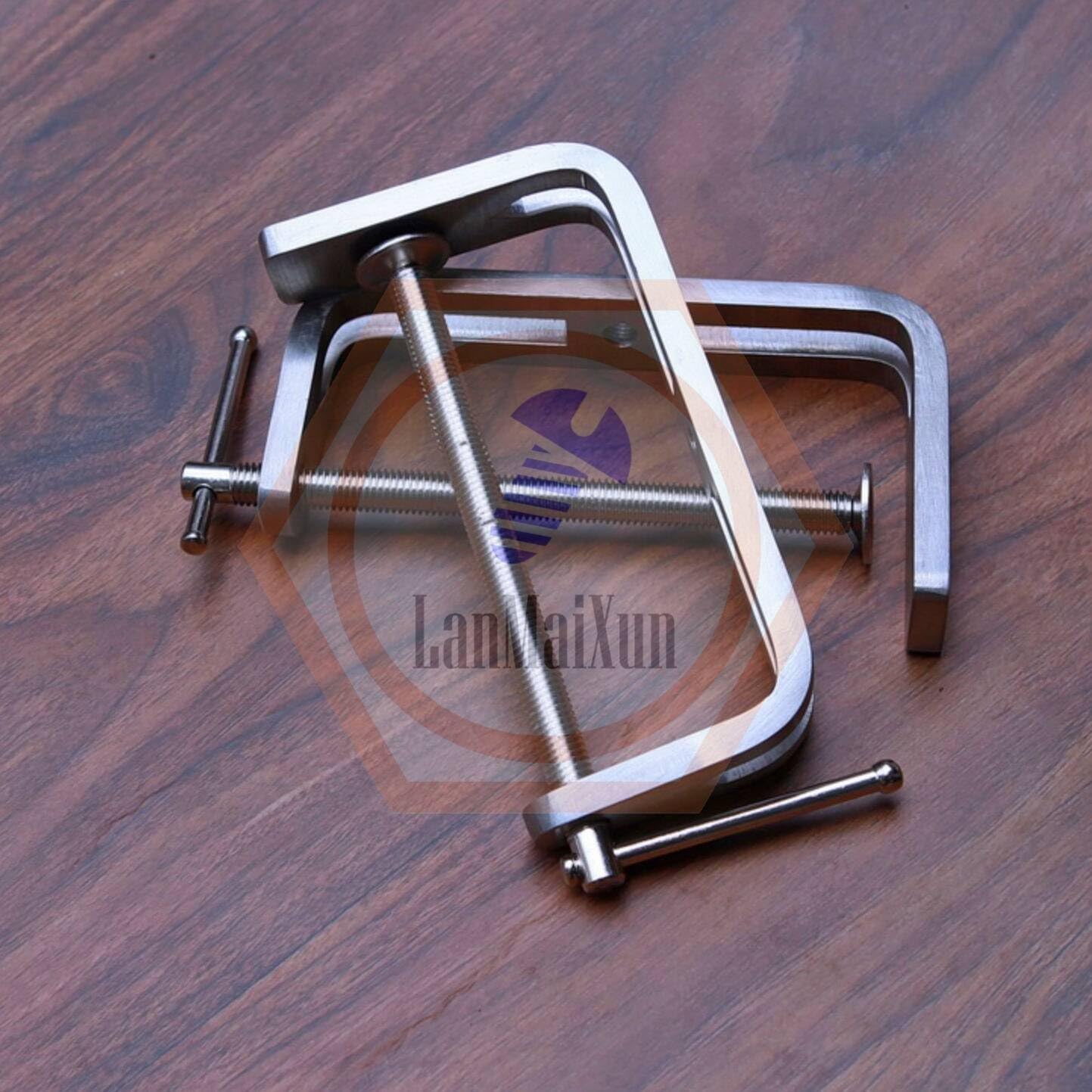 1 juegos 155#【Tornillo de mango】 304 abrazadera G pesada de grado industrial de acero inoxidable cepillado, abrazadera en forma de u, abrazadera en forma de c, soporte de abrazadera