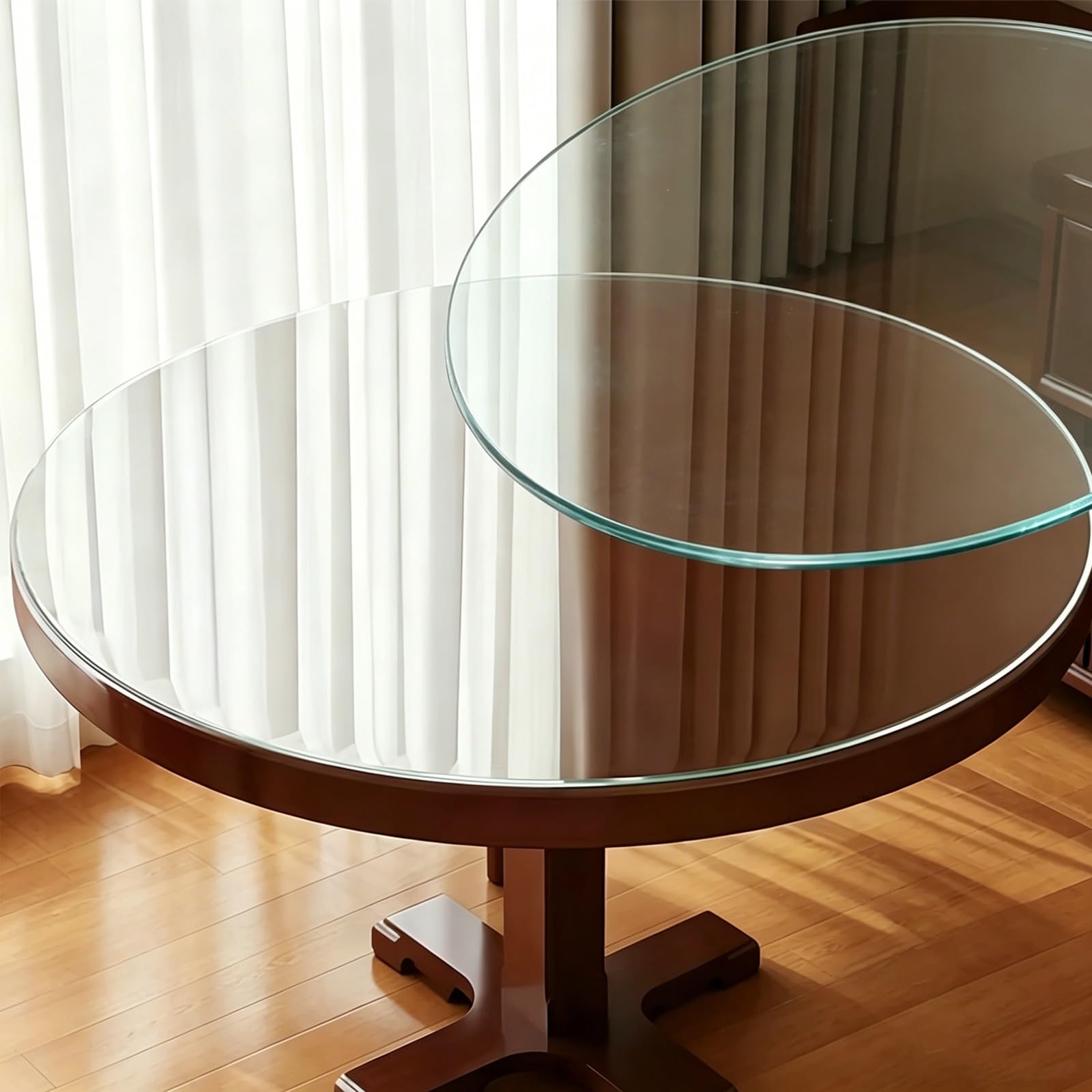 Piano Tavolo in Vetro Trasparente con Bordi Lisci Lucidati, 50CM, 52CM 55CM