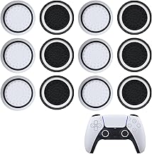 Lot de 12 protections de pouce en silicone pour manette de jeu, capuchons antidérapants compatibles avec PS2, PS3, PS4, PS5 Series X/S, noir et blanc
