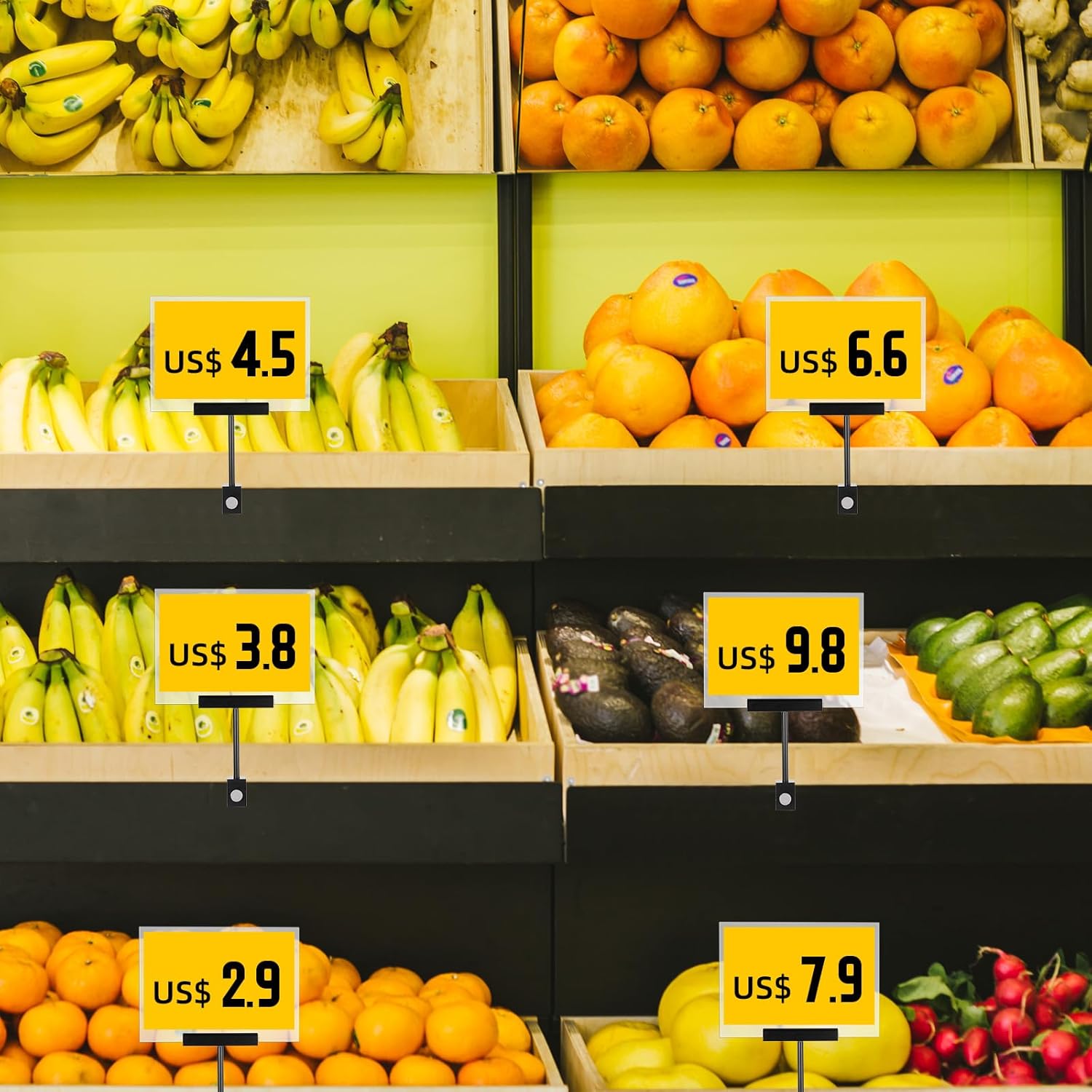 2 Sets Aluminum Alloy Sign Holder Clamp with 5.83 x 8.27 Inch Acrylic Frame Sign Holder Clip, Rotatable Holding Clamp Sign Holders for Clothing Stores Price Tag Office (Black) - Image 8