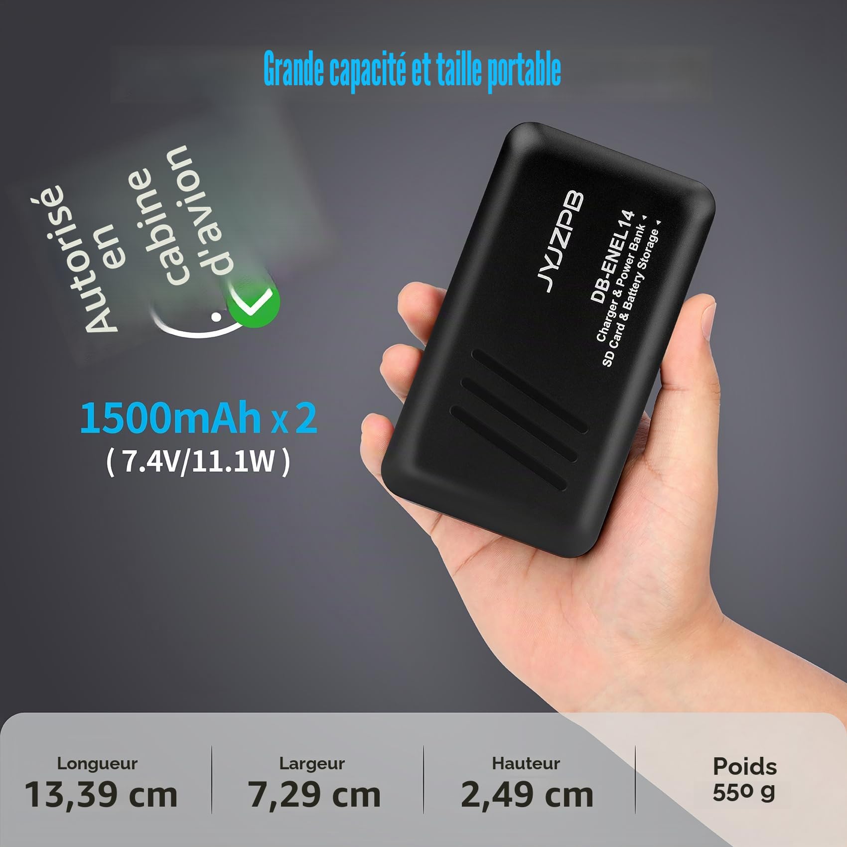 JYJZPB EN-EL14 EN-EL14A 2X Batterie et Chargeur pour Nikon D3100