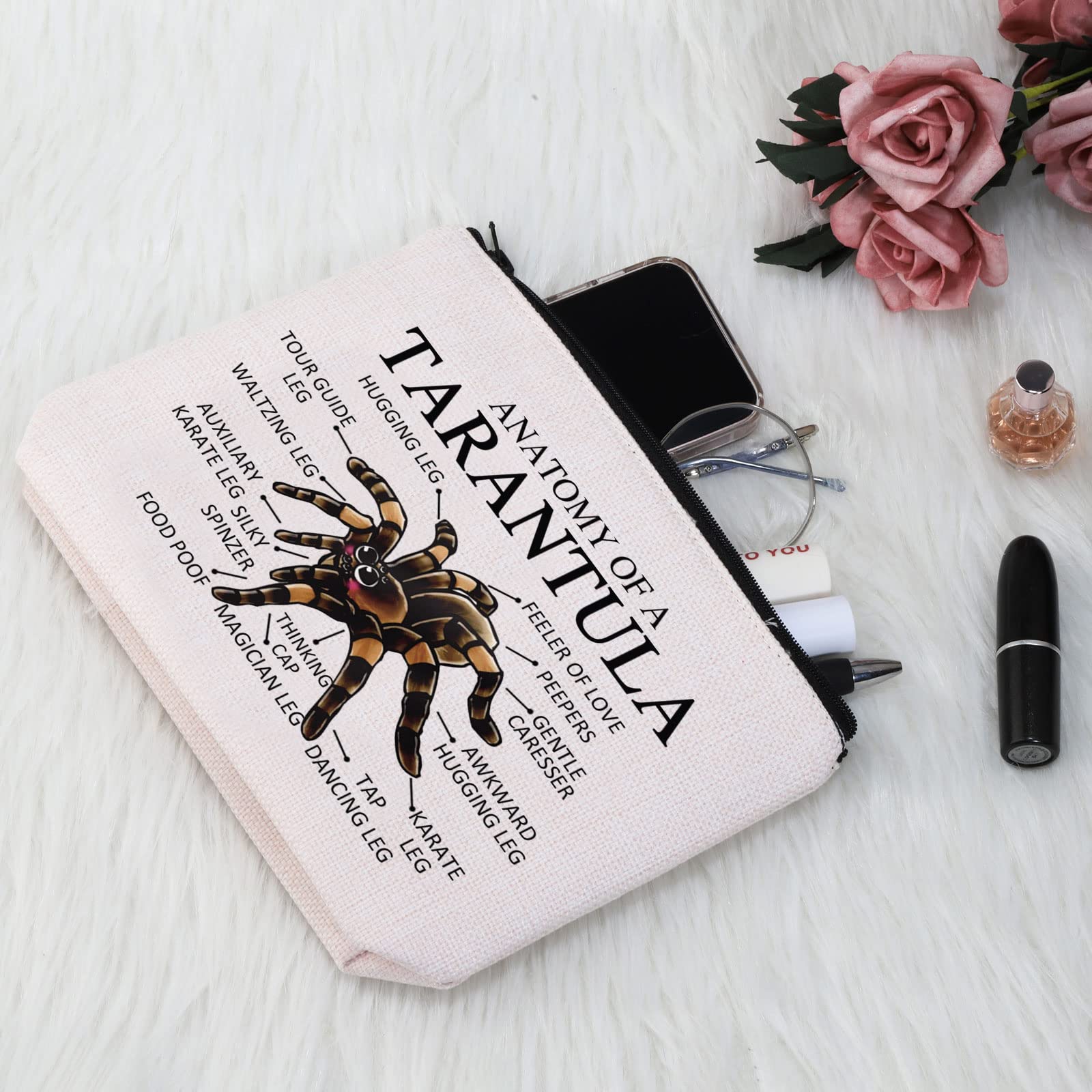 PYOUL Tarantulan Lover Gift Anatomy of A Tarantulan Makeup Bag Tarantula Mom Cosmetic Bag Tarantula Owner Gift Spider Lover Zipper Travel Bag (of A Tarantulan B) - Image 4