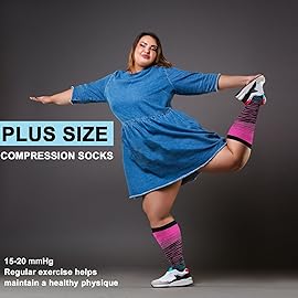 3 Pairs Plus Size Compression Socks for Women and Men Wide Calf 20-30mmhg Extra Large Knee High Support for Circulation