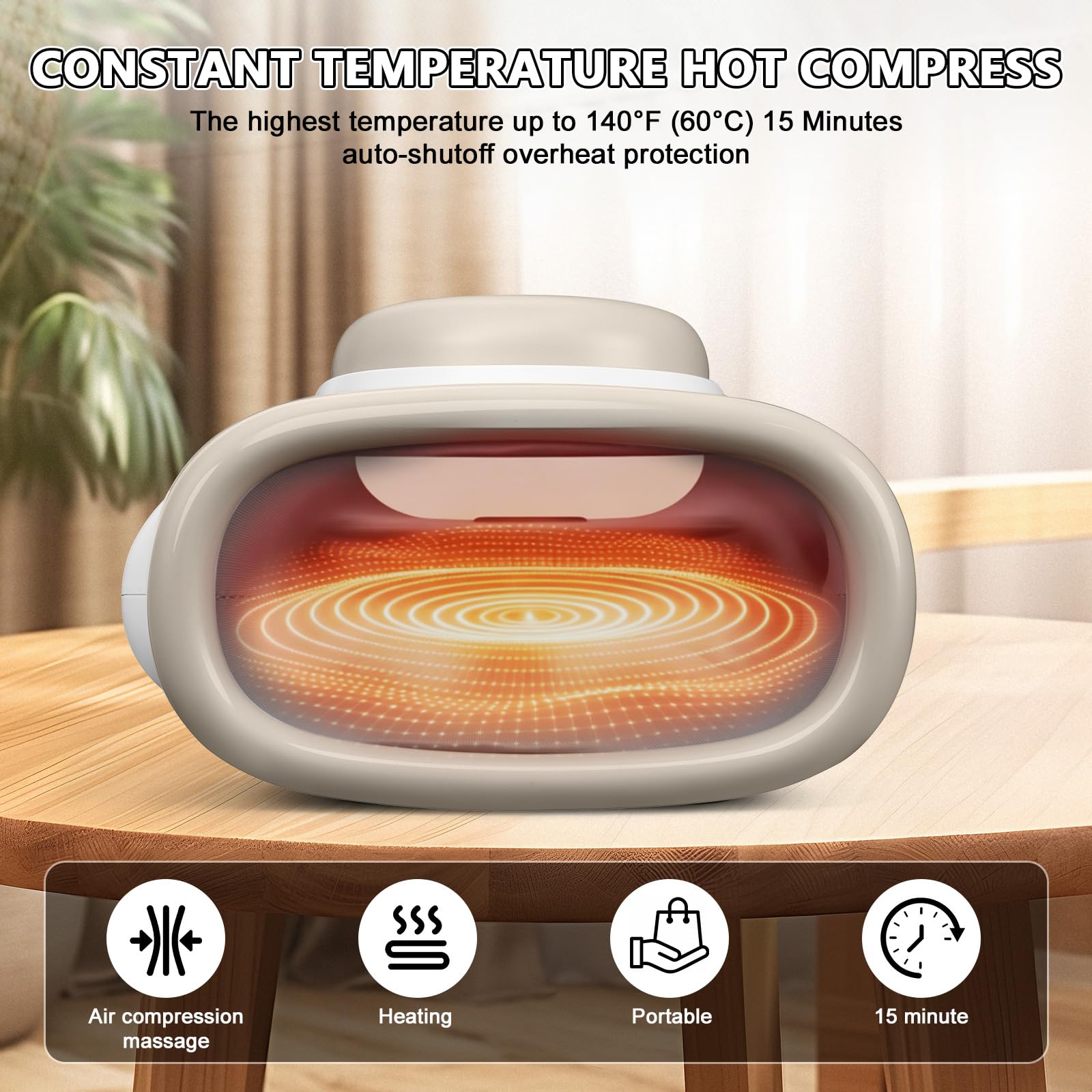 Masseur Électrique pour les Mains, Chauffage et Fonction de Pression Airbag, 3 Modes, 3 Intensités, Gants thérapeutiques, Masseur de Mains pour l’arthrite et le soulagement du canal carpien