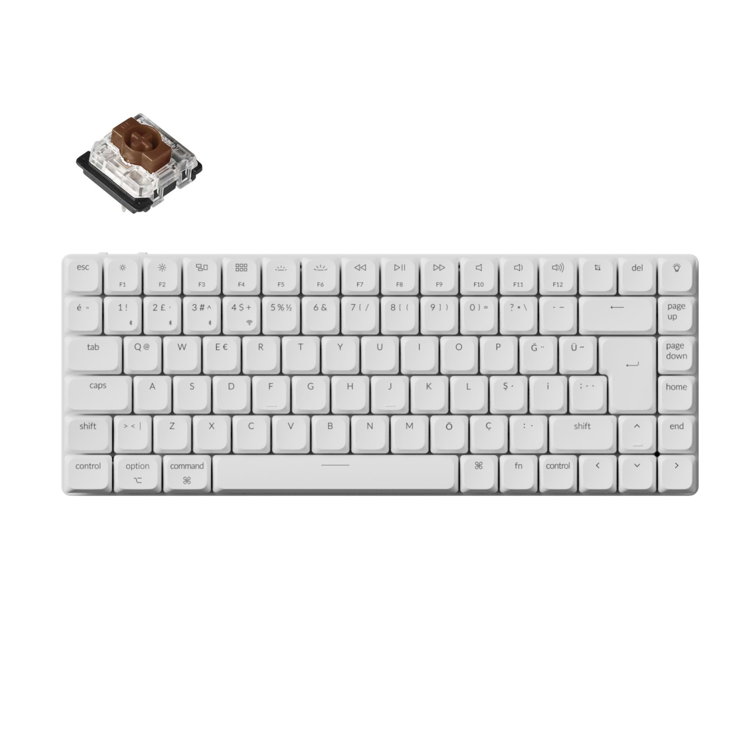 Keychron K3 Max%75 RGB Türkçe Brown Switch Kablosuz Beyaz Mekanik