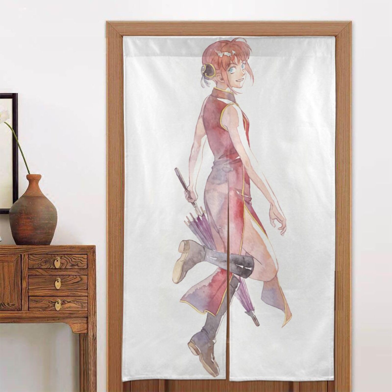 銀魂 神楽 カーテン】銀魂 神楽 ロングスクエア缶バッジ 花鳥風月 J