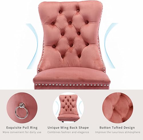 Miniatura 10 de ODUSE-DAILY Beige Velvet Dining Chairs Set of 6 Kitchen  Dining Room Chairs Set of 6 Tufted Dining Chairs Velvet Upholstered Dining Chairs Solid