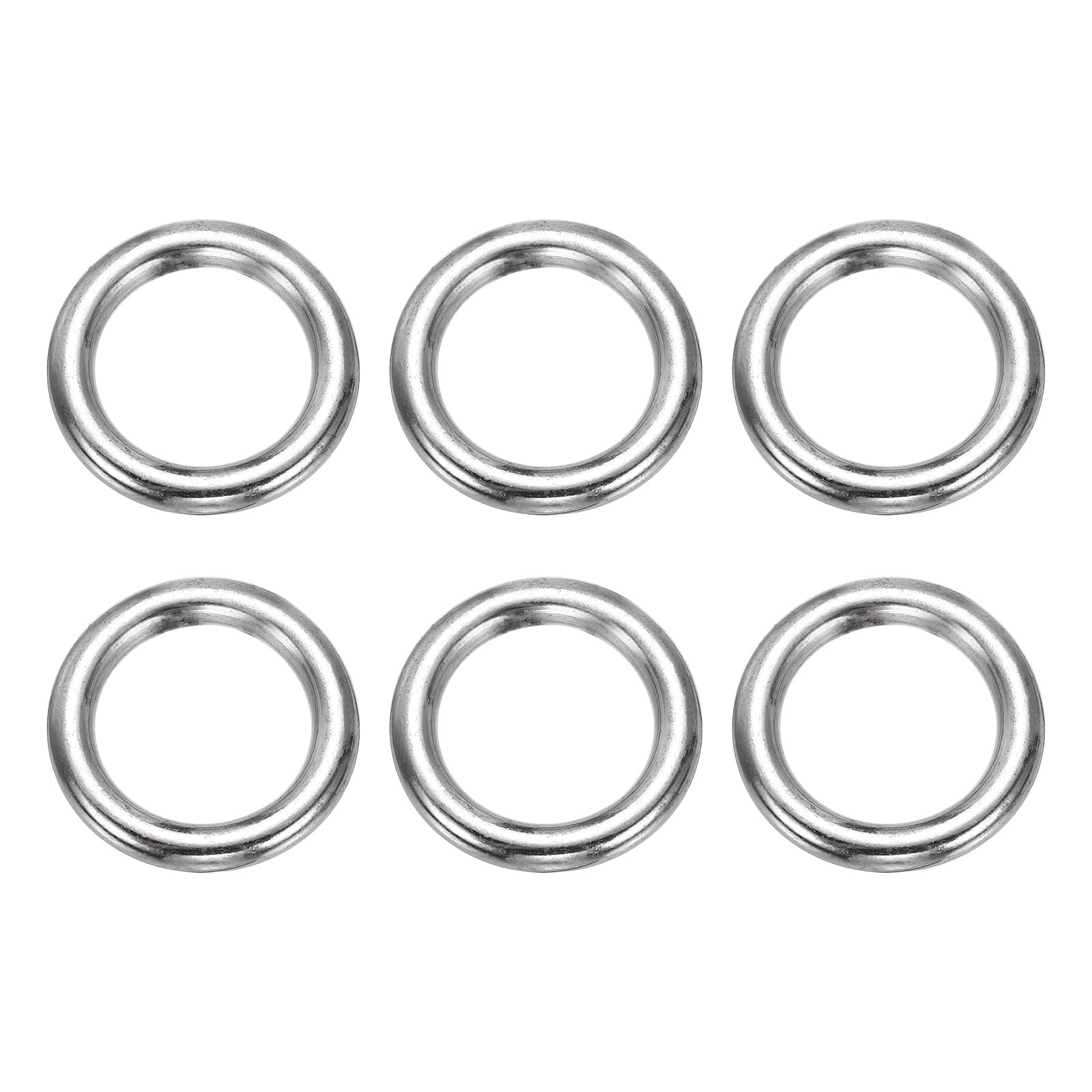 sourcing map Metal O Rings, 0.31" Thick 3.94" OD 304 Stainless Steel Seamless Welding O-Ring Solid Heavy Round Ring Buckle for Macrame Hanging Slings Rope, 6pcs