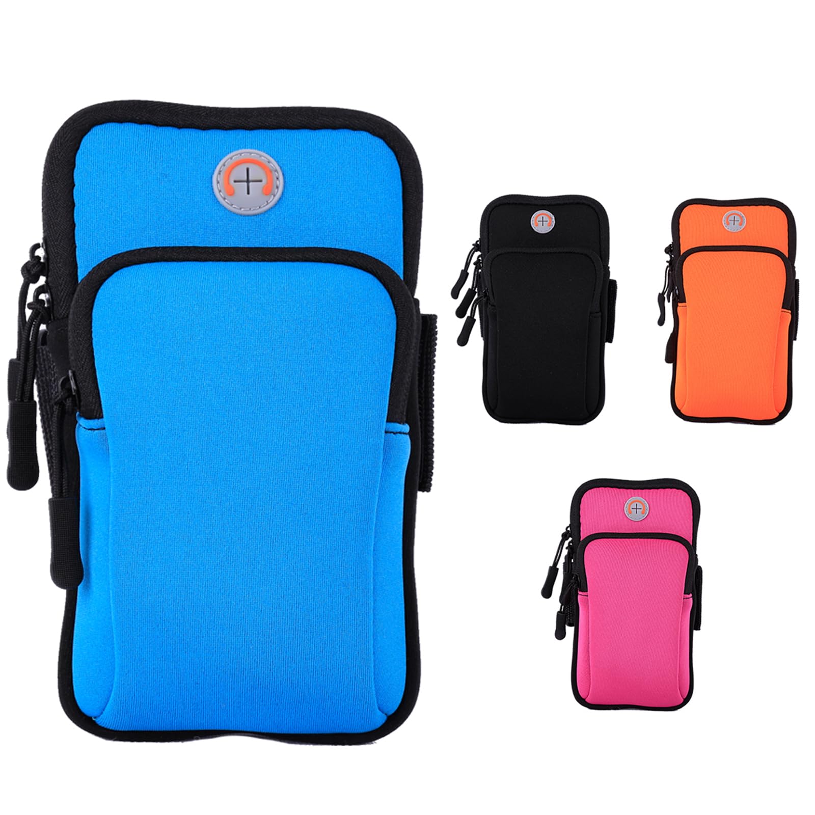 WTGID Outdoor waterproof sports mobile phone armband, fitness running armband bag, armband adjustable elastic,mobile phone protective bag can hold cards/keys/, suitable for all smartphones(blue)