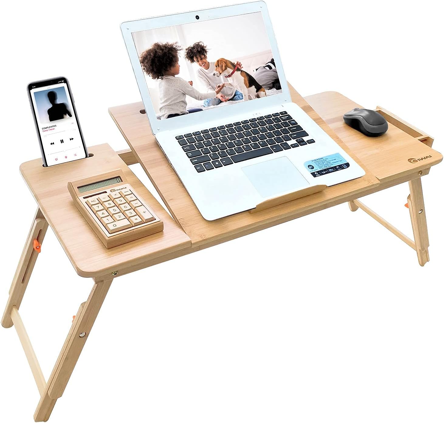 Large Drafting Table Left Handed Laptop Desk with Tablet Slot