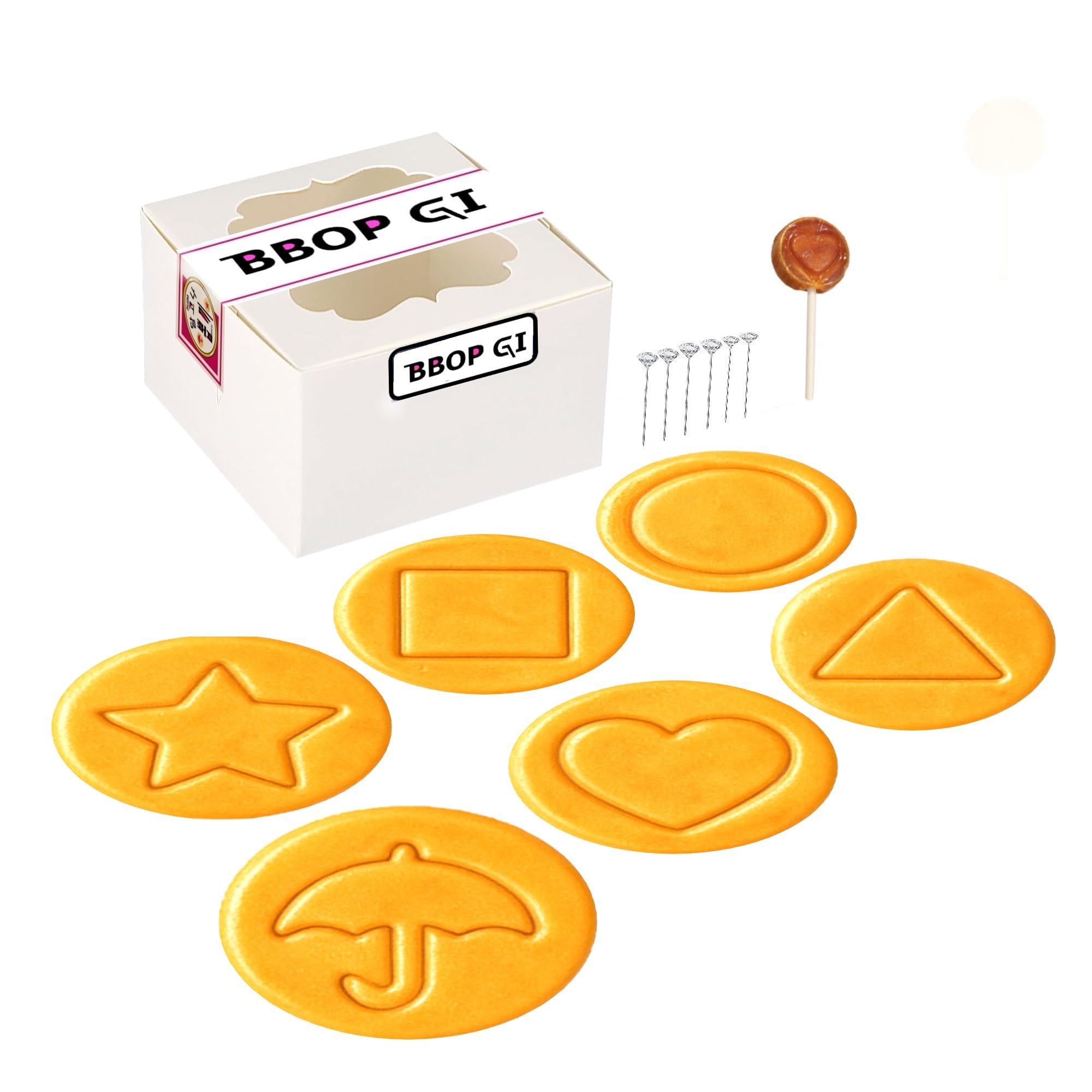 Korean Traditional Street Challenge - Premade Sugar Cookie Game [BBOP-GI] (6 Kinds Shape)