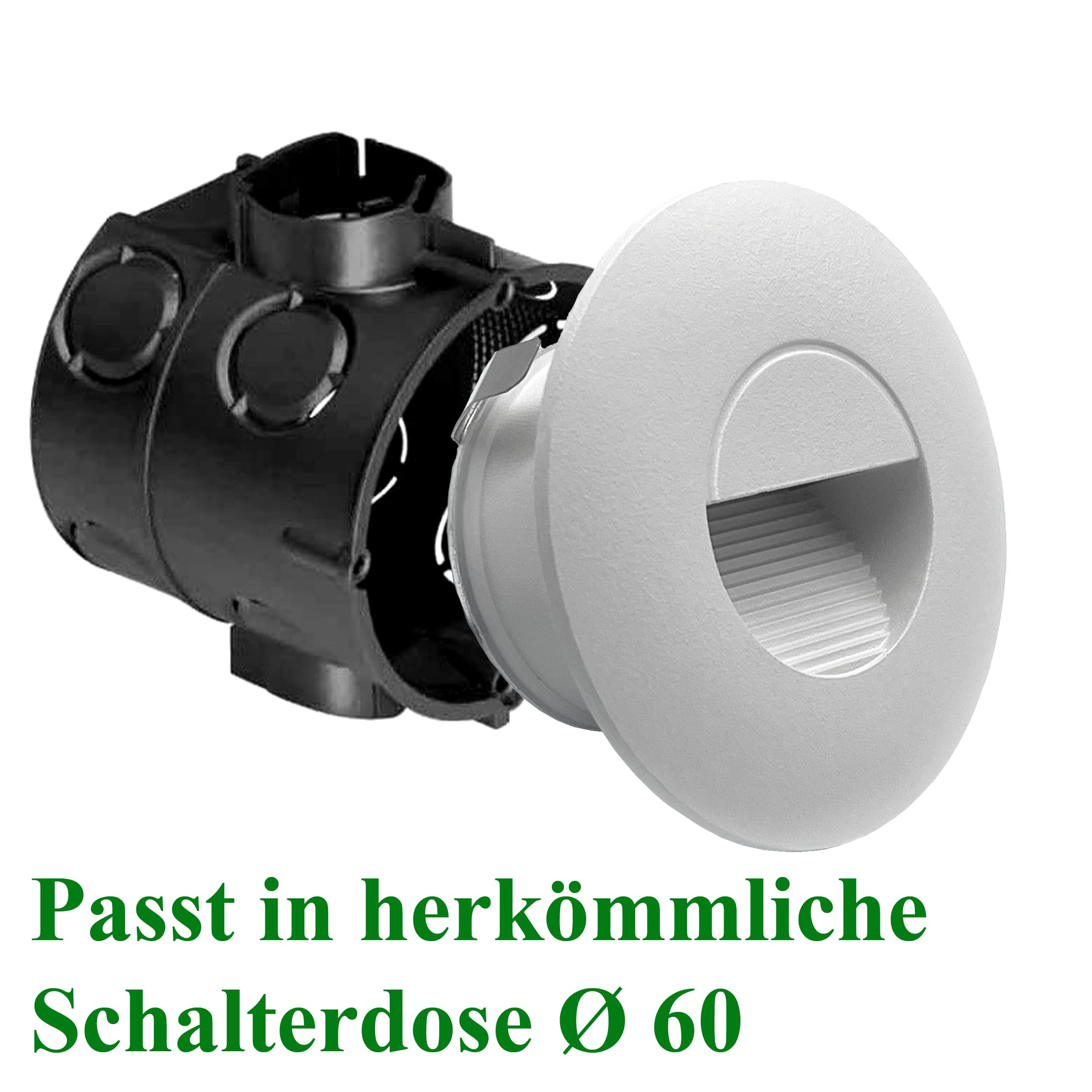 LIGHTWORLD24 Set 6 Faretti LED da Incasso da Parete Esterni, Rotondi, Alluminio Bianco, 230V, 2W, IP65, Luce Neutra 4000K – Illuminazione da Muro per Scale e Giardino