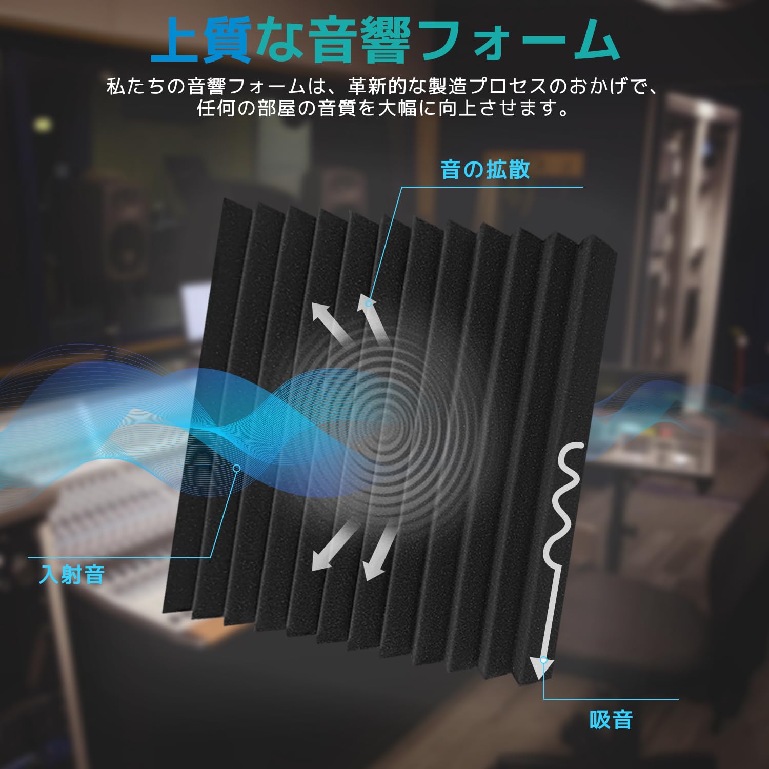 Amazon | 24枚 吸音材 30*30*2.5cm 極厚 防音シート 防音材 壁 吸音