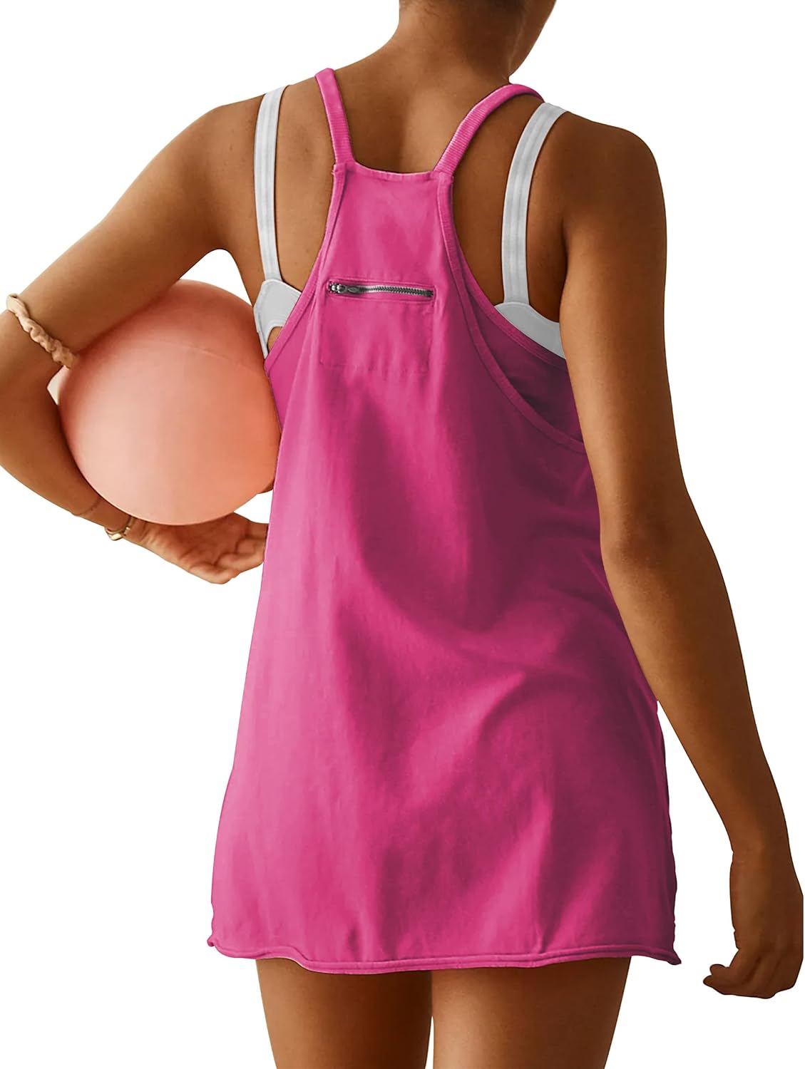 Womens Athletic Dress Hot Shot Mini Dress Built in Shorts Summer Workout Romper 2026 Trendy Outfit - Image 2