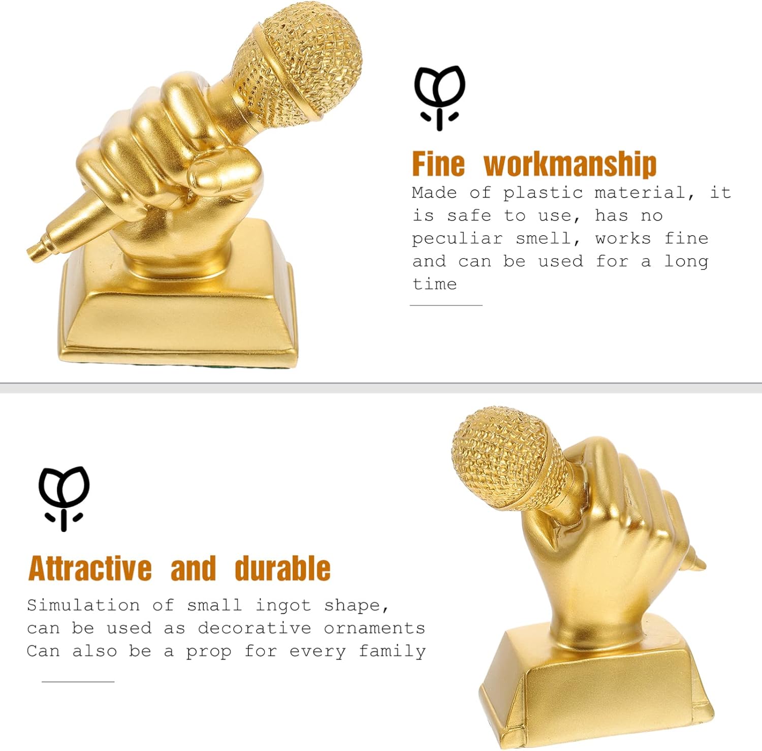 IMIKEYA Microphone Trophies Gold Funny Trophy Appreciation Gift Dance Trophy Mic Trophy Speech