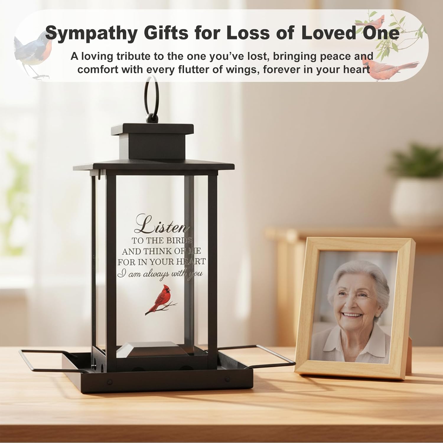Memorial Bird Feeders for Outdoors, Sympathy Gifts for Loss of Loved One Dad Mom, Remembrance Condolences Bereavement Memorial Gift Idea, Funeral Condolence in Loving Memory