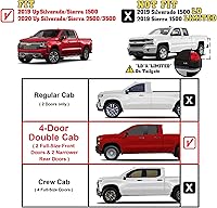 Vista 4 de TAC - Estribos laterales de flecha compatibles con Chevy Silverado/GMC Sierra 1500 2019-2025 2020-2025 2500/3500 Camión de cabina doble resistente
