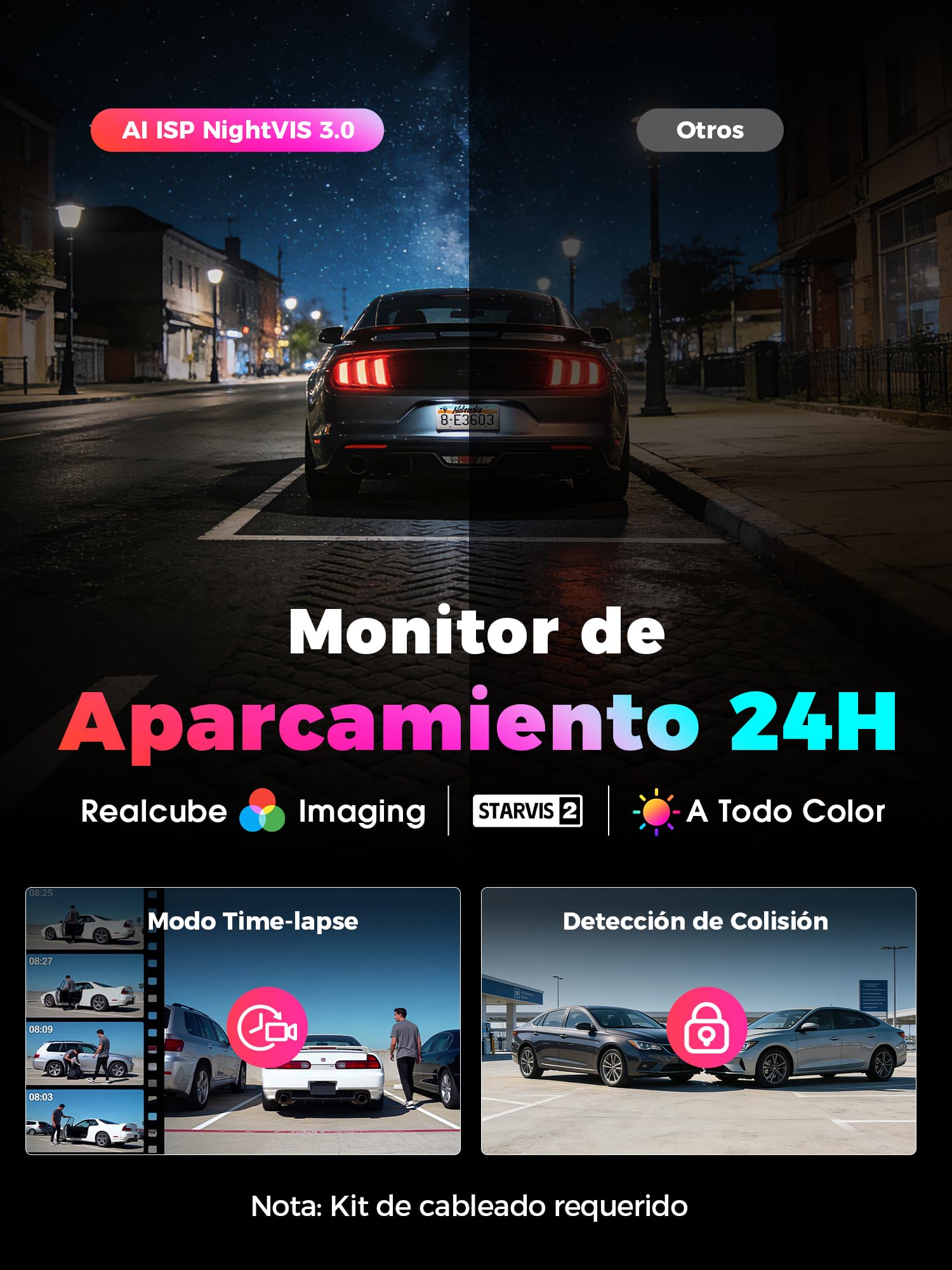 DDPAI Z90 Master Dashcam Dual 4K+4K, Dual STARVIS 2 HDR (2X IMX678), 64GB eMMC, CPL Incluido, Noche+Anti-Parpadeo, Autopista 3K/60fps, GPS/ADAS, WLAN, 4G LTE, Vigilancia de estacionamiento 24h