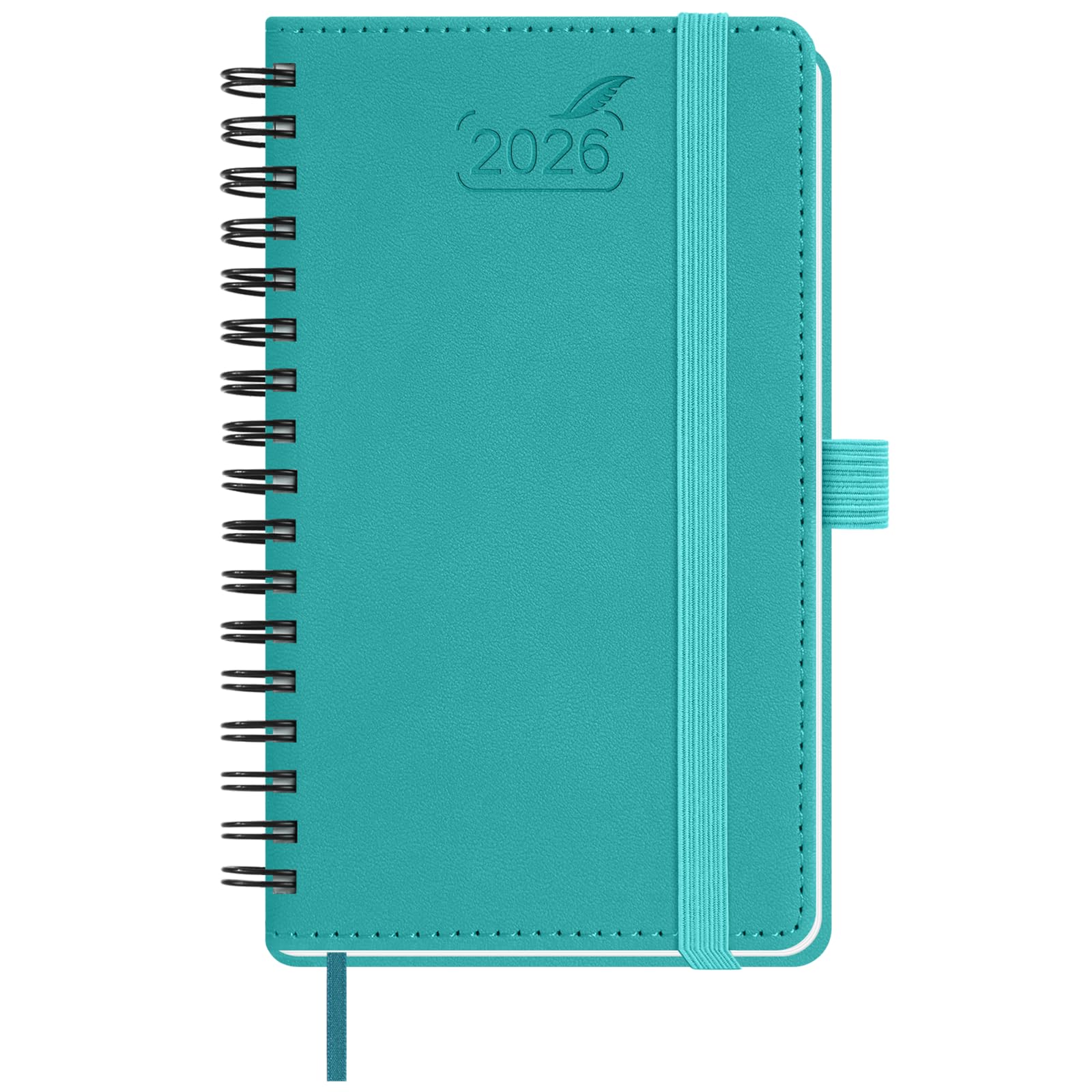 BEZEND Pocket Calendar 2026 Weekly and Monthly (3.5" x 6" Spiral) Small Daily Planner for Purse (Jan-Dec) with Notes & Expenses, Inner Pocket, Pen