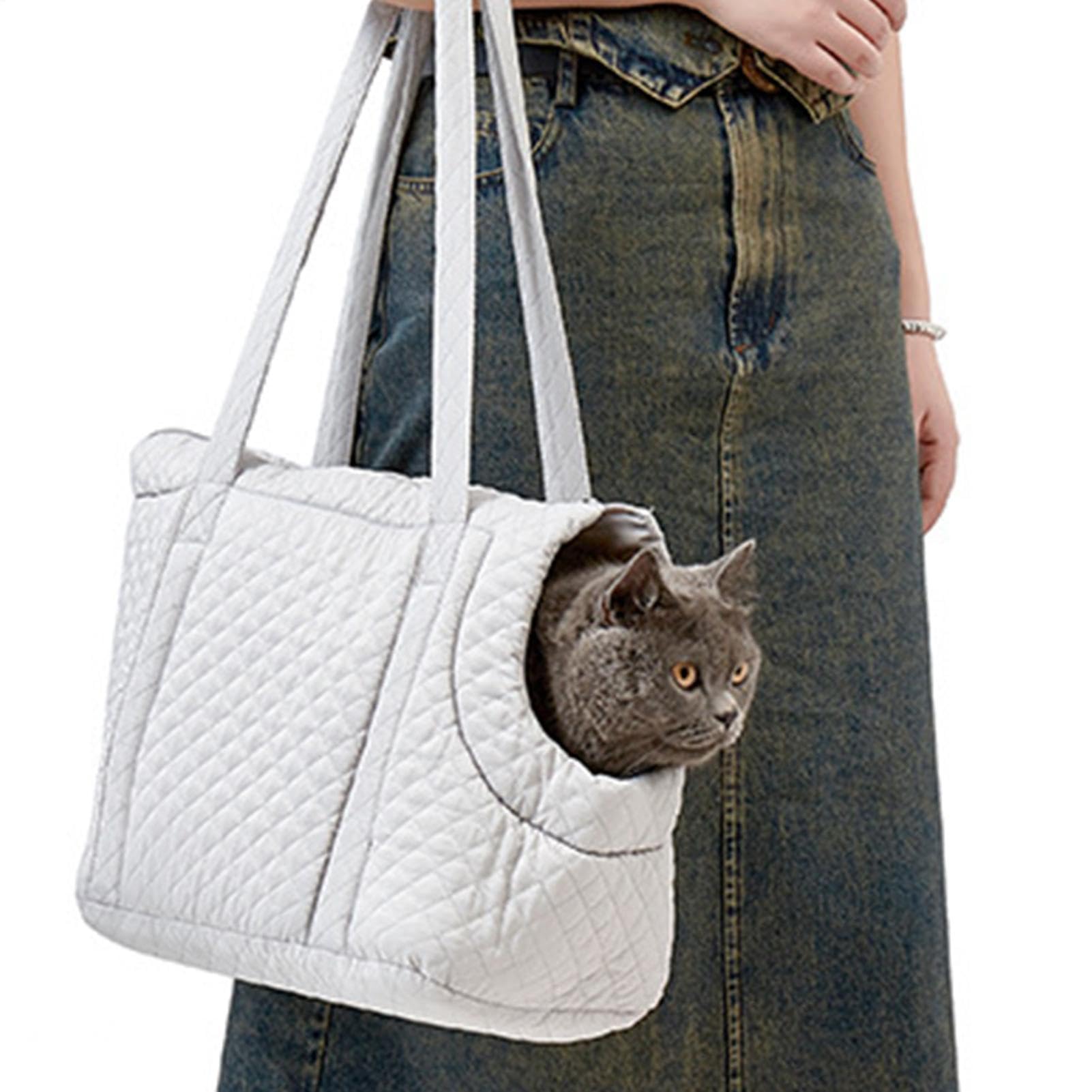 Petit sac de transport pour chat en coton pour balade hivernale