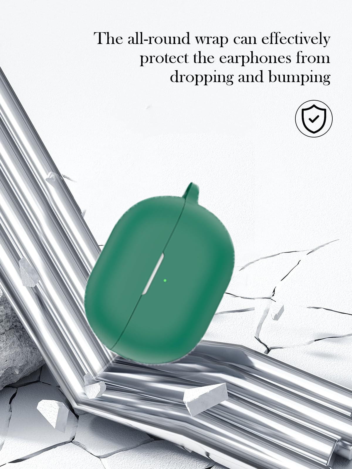Funda para Huawei FreeBuds Pro 4, suave protección, funda de silicona BOVUGAC con llavero, kit de limpieza y cordón, color verde