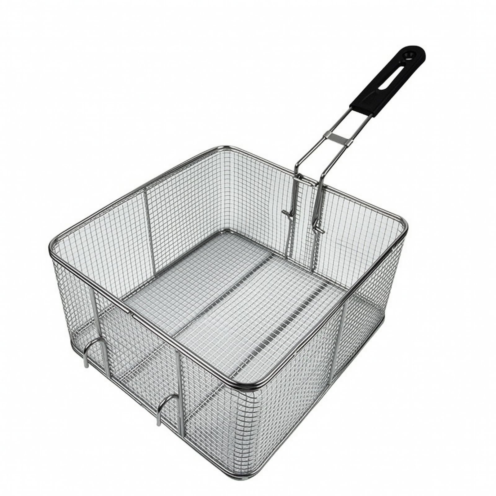 Cesta Freidora con Mango Antióxido, 27 25 13 Cm, 11 Litros Acero Inoxidable