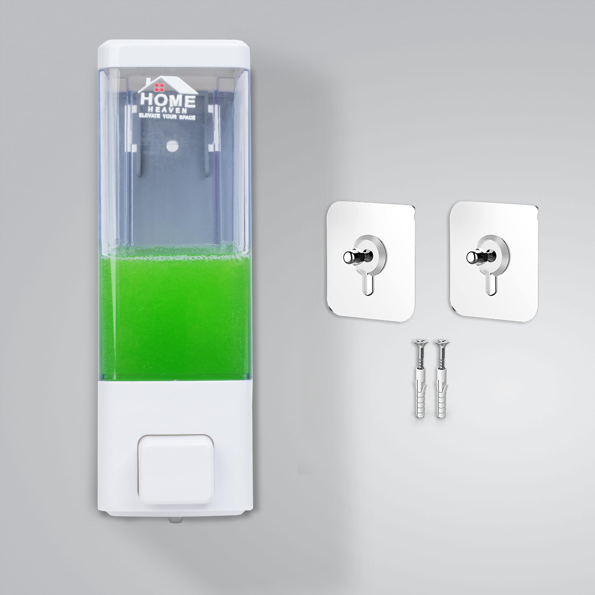 Adhesive Wall-Mounted 350ml White Liquid Dispenser – No-Drill Install – ABS Plastic for Soap Shampoo Conditioner Hand Wash Gel Sanitizer – Bathroom Kitchen Sink Basin (Single Pack)-image-14