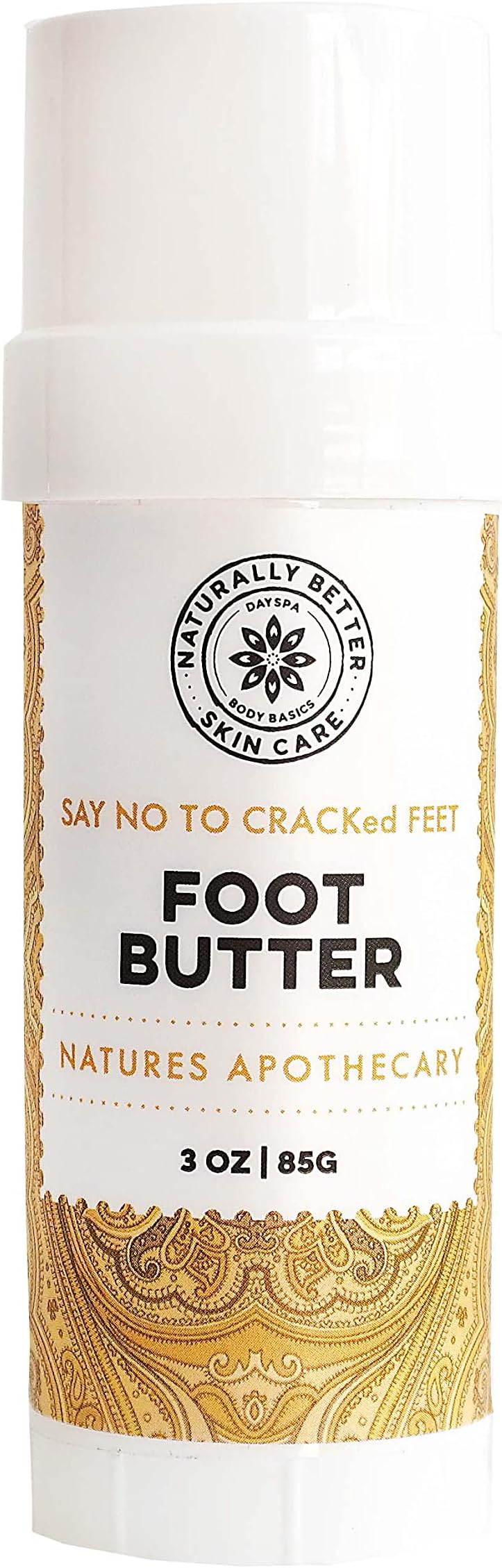 Say NO to Cracked Feet - Foot Butter 3 oz | Hydrate, Protect, and Deodorize Feet Naturally, Quick and Easy Roll on Tube, USA MADE