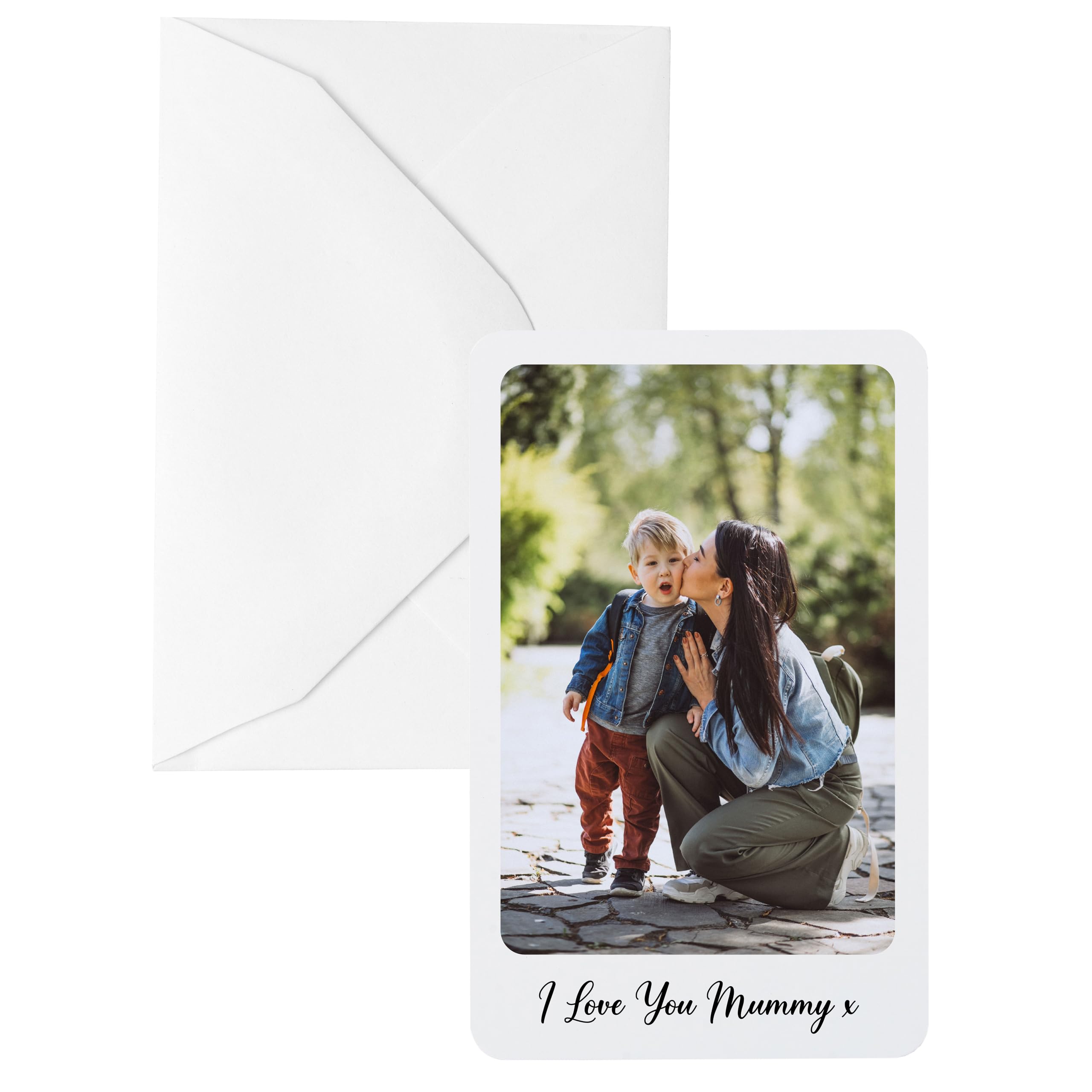 Personalised Sentimental Keepsake Photo Message White Metal Wallet Card Mother's Day Birthday Gift (Luxury Gift Box)
