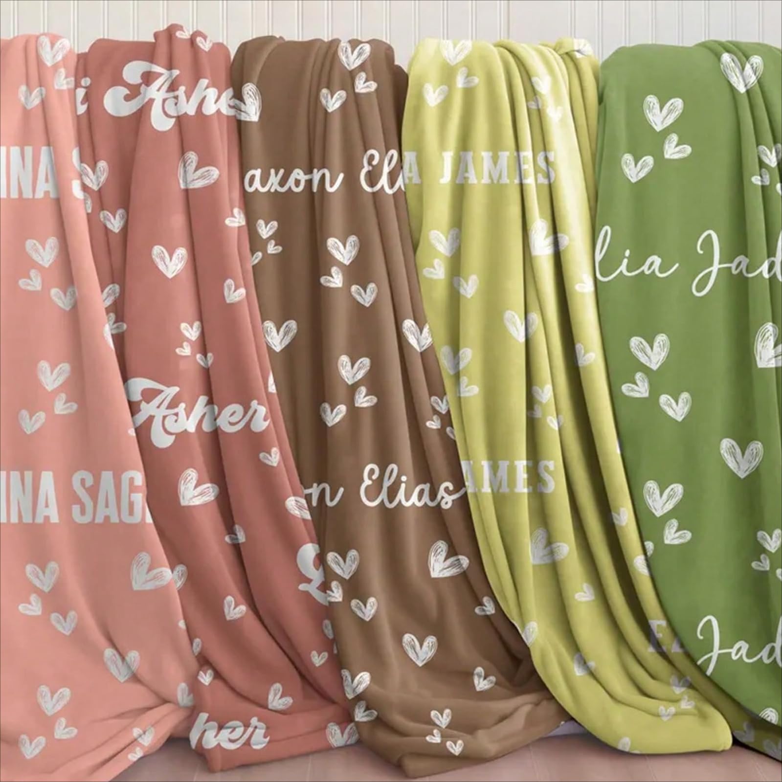 Custom Name Blanket for Baby/Kids/Adults, Flannel Blanket Personalized with Name Customized Bedroom Decor (150x220cm)