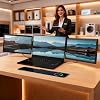 Portable Screen For Laptop – Compact Sleek Side Monitor Module, Slim Travel Companion, Broad Range Visual Enhancer, Full Motion Rotating Interface | For Home Office Business Work Travel Conference