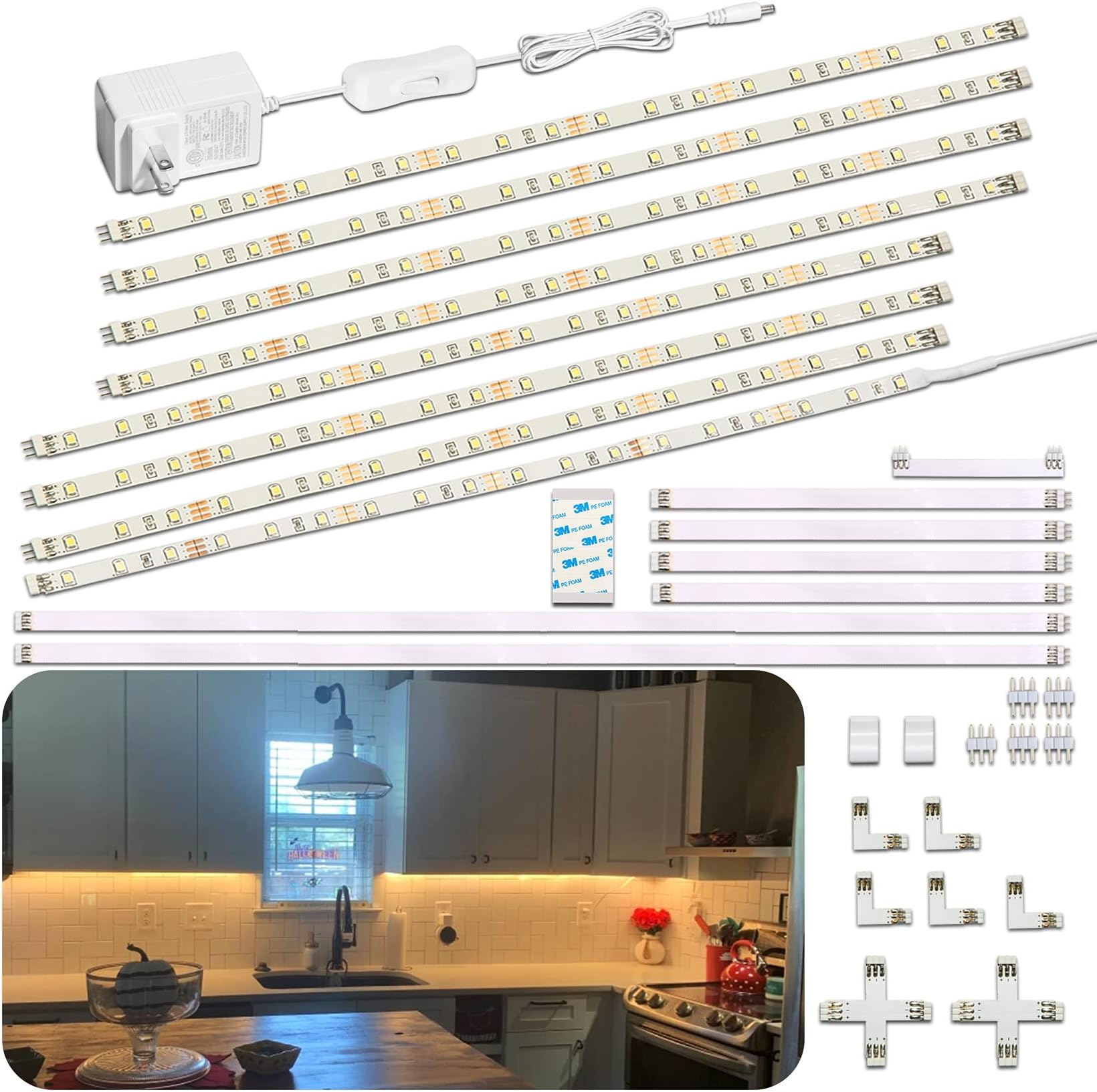 GlobalTone Lumière LED sous armoire avec support 6500k, 5W, DC12V, Blanc main image 0