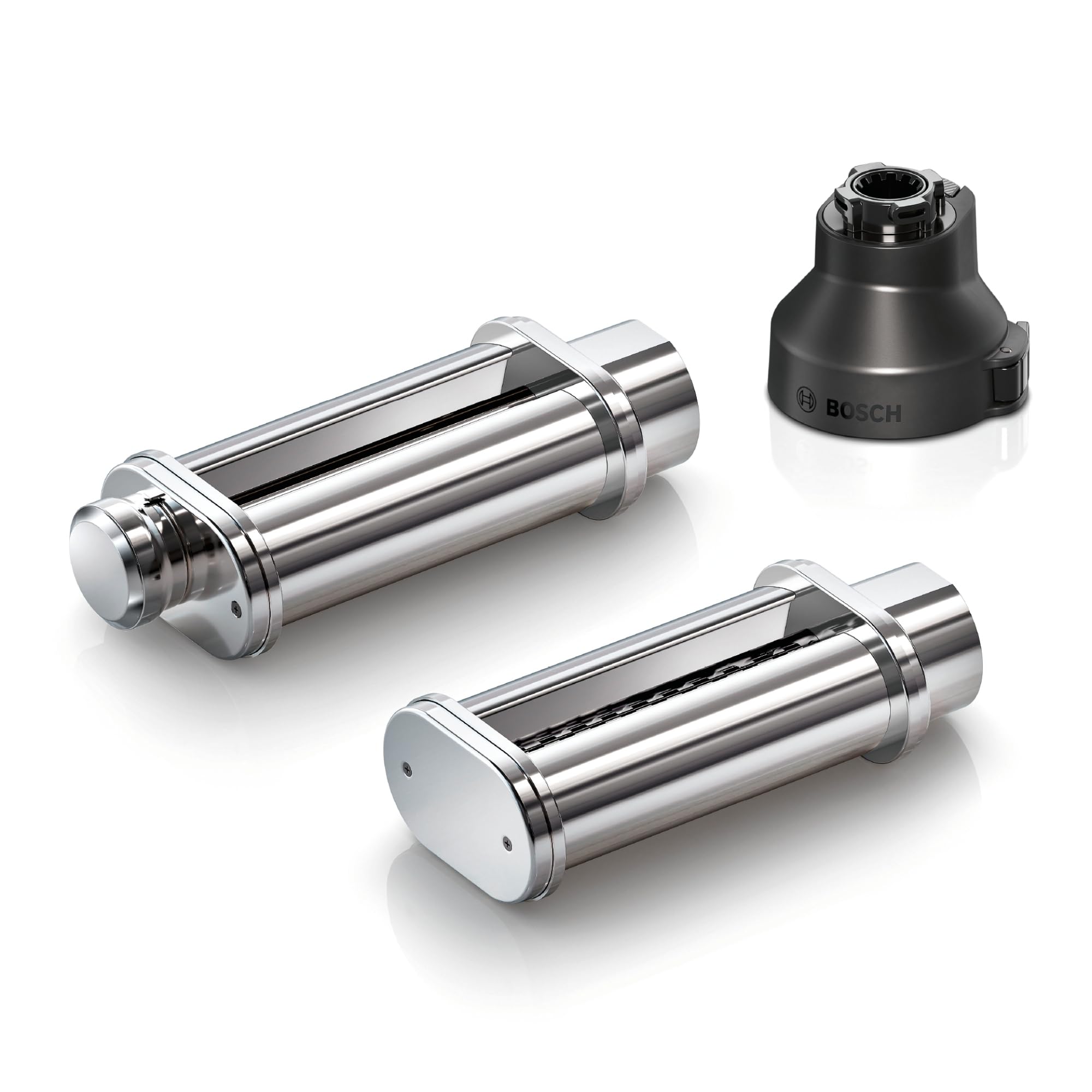 Bosch Pasta-Set MUZS6PP, 2 Pasta-Aufsätze, Zubehör für Küchenmaschine Serie 6, Tagliatelle-Nudelwalze, Lasagne-Nudelwalze, Nudelmaschine, Adapter