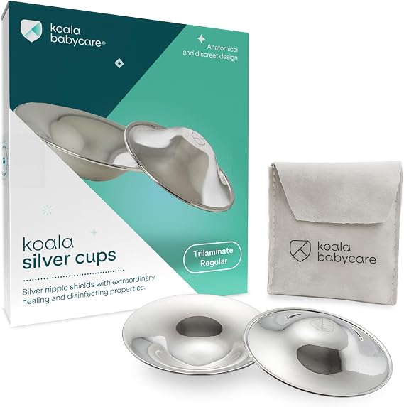 KOALA BABYCARE Coupelles d'Allaitement Cicatrisantes en Argent Trilaminé 925 - Koala Silver Cups