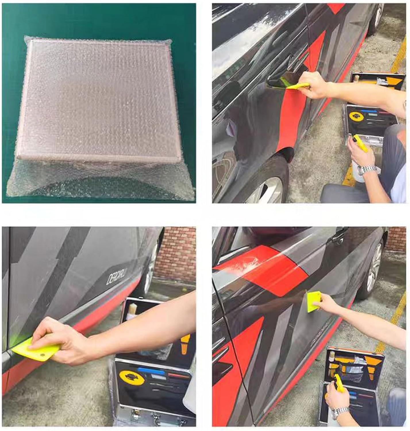 US Stock Premium Vinyl Wrap Tool Kit - 23 Tools All-in-One Vinyl Apply Tools Box Car Wrap Installation Tools with Gloves Knife Squeegees & Film-Install Kit